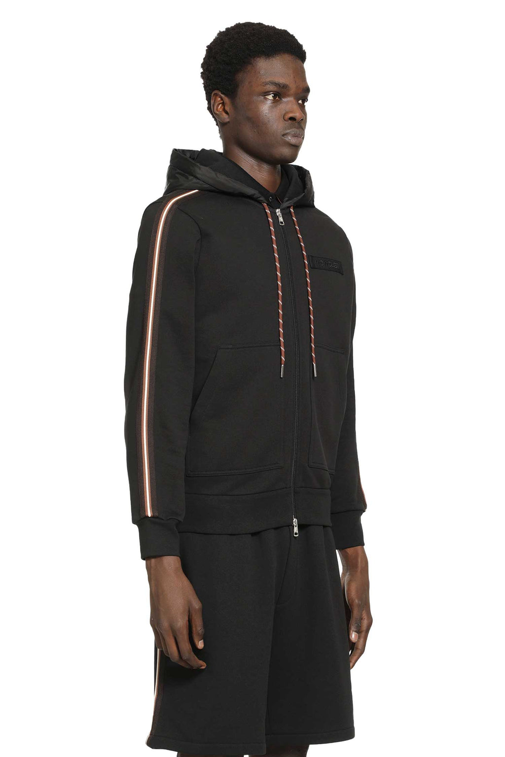Оригінальна Striped Logo Zip-Up Hoodie Moncler – детальний вид