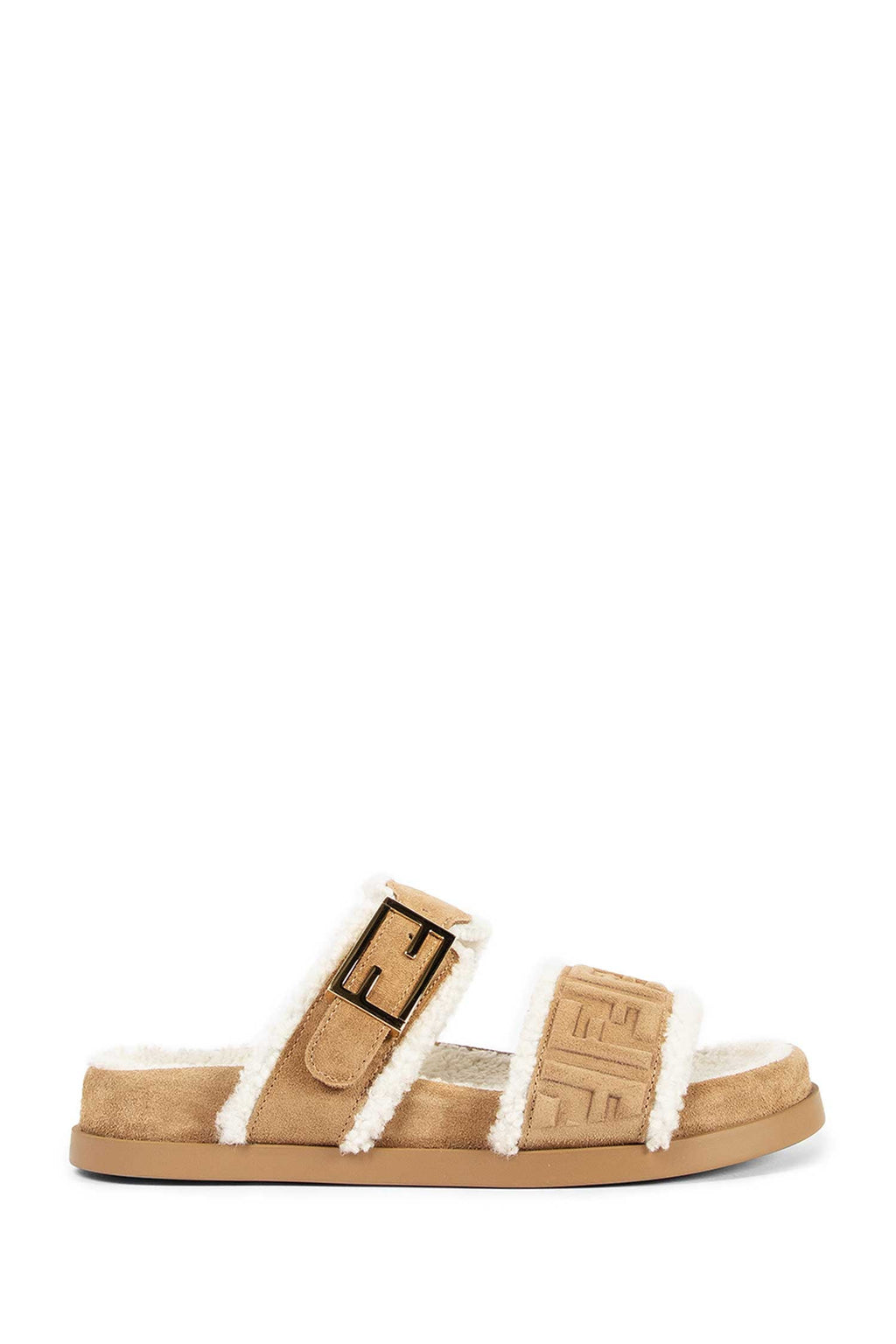 Оригінальна Ff Suede And Shearling Sandals Fendi – боковий вид
