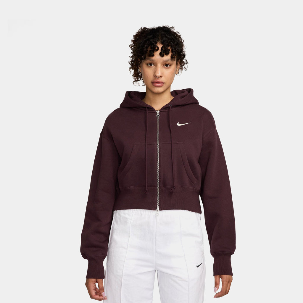 Nsw Phoenix Fleece Loose Full Zip Cropped Womens Hoodie Nike оригінал – Купити в Україні – боковий вид