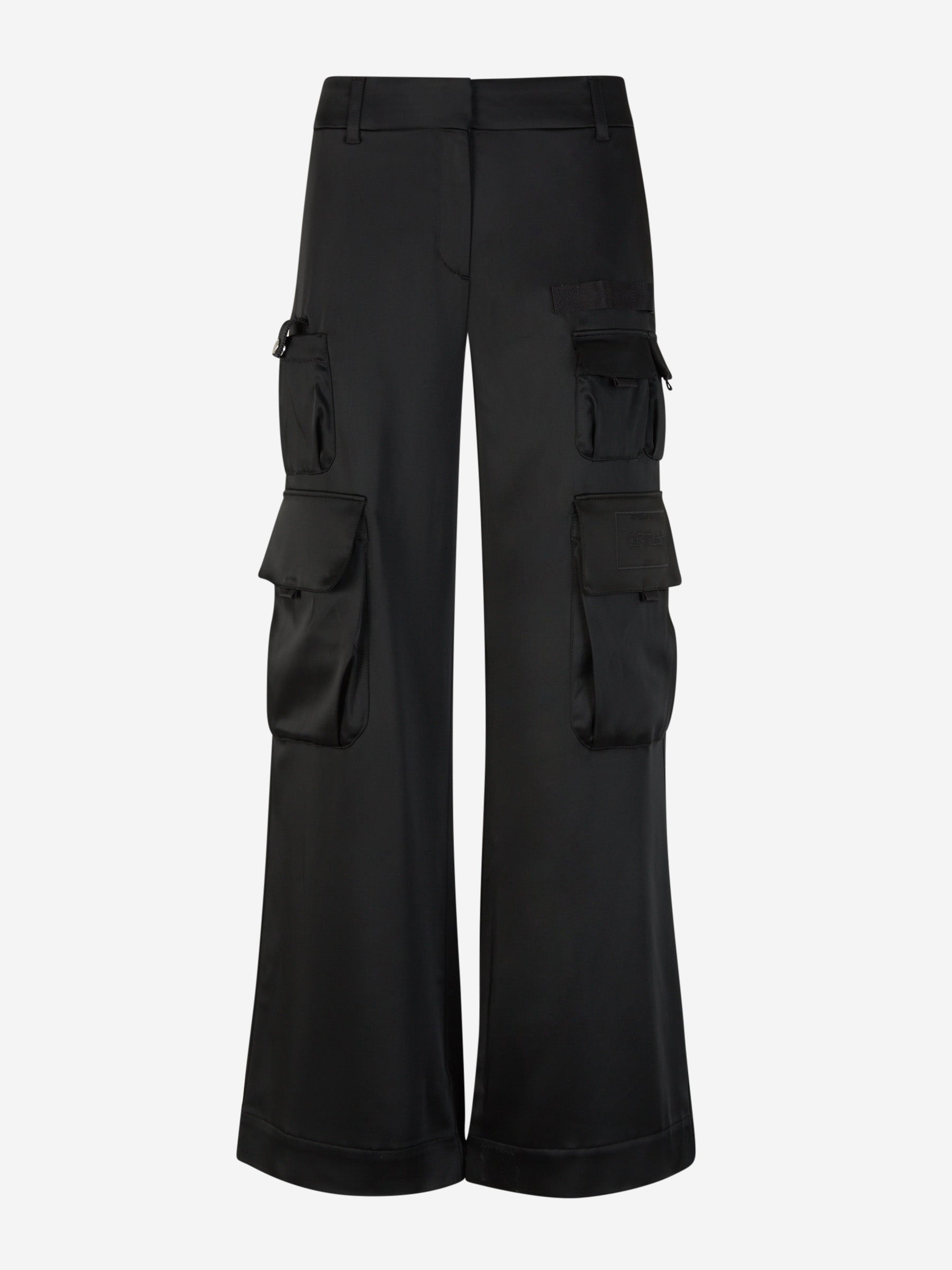 Satin Cargo Pants Off-white оригінал – Купити в Україні – боковий вид
