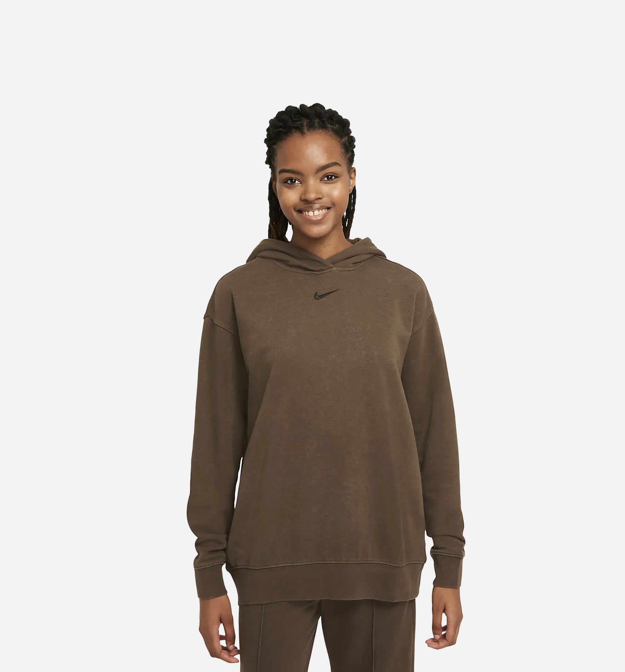 Sportswear Essential Washed Fleece Hoodie Womens Hoodie Nike оригінал – Купити в Україні – боковий вид - NIKE