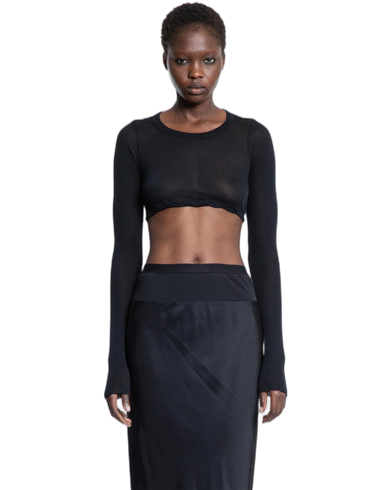 Maglietta a maniche lunghe corta di Hollywood - RICK OWENS (Background Removed)