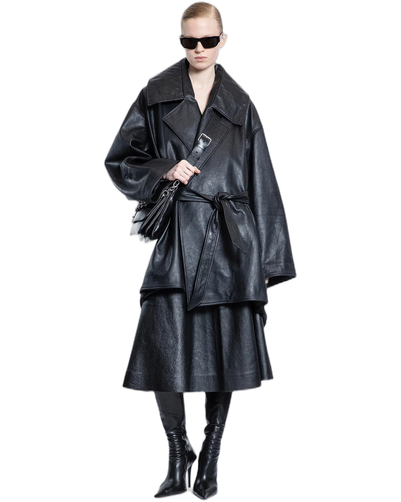 Giacca in pelle con collo alto - BALENCIAGA (Background Removed)