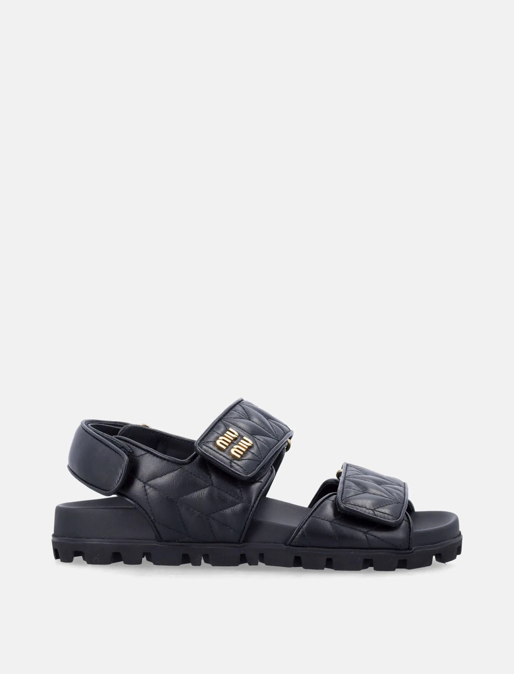 Sporty Matelassé Nappa Leather Sandals Miu miu оригінал – Купити в Україні – боковий вид