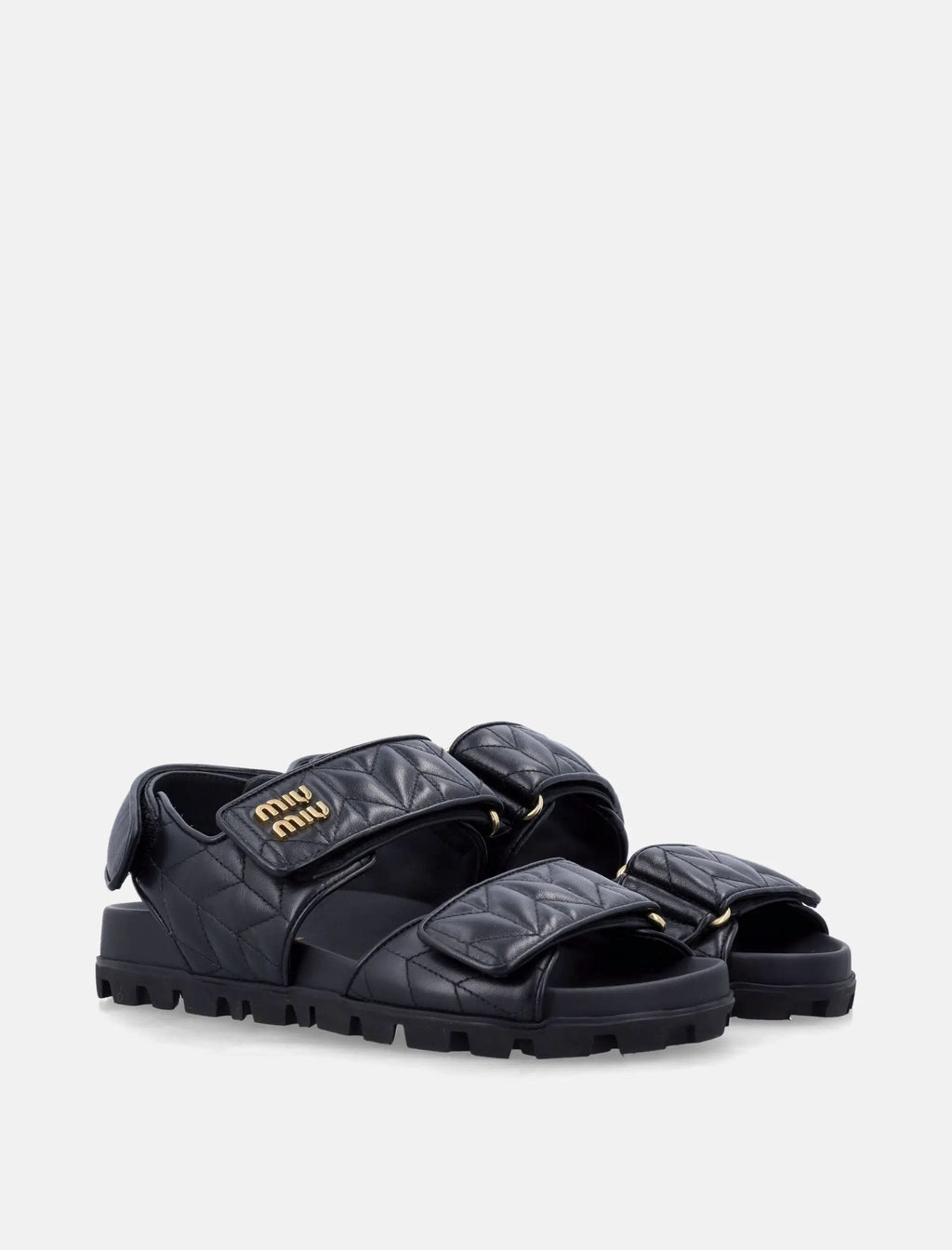 Sporty Matelassé Nappa Leather Sandals Miu miu оригінал – Купити в Україні – вид ззаду