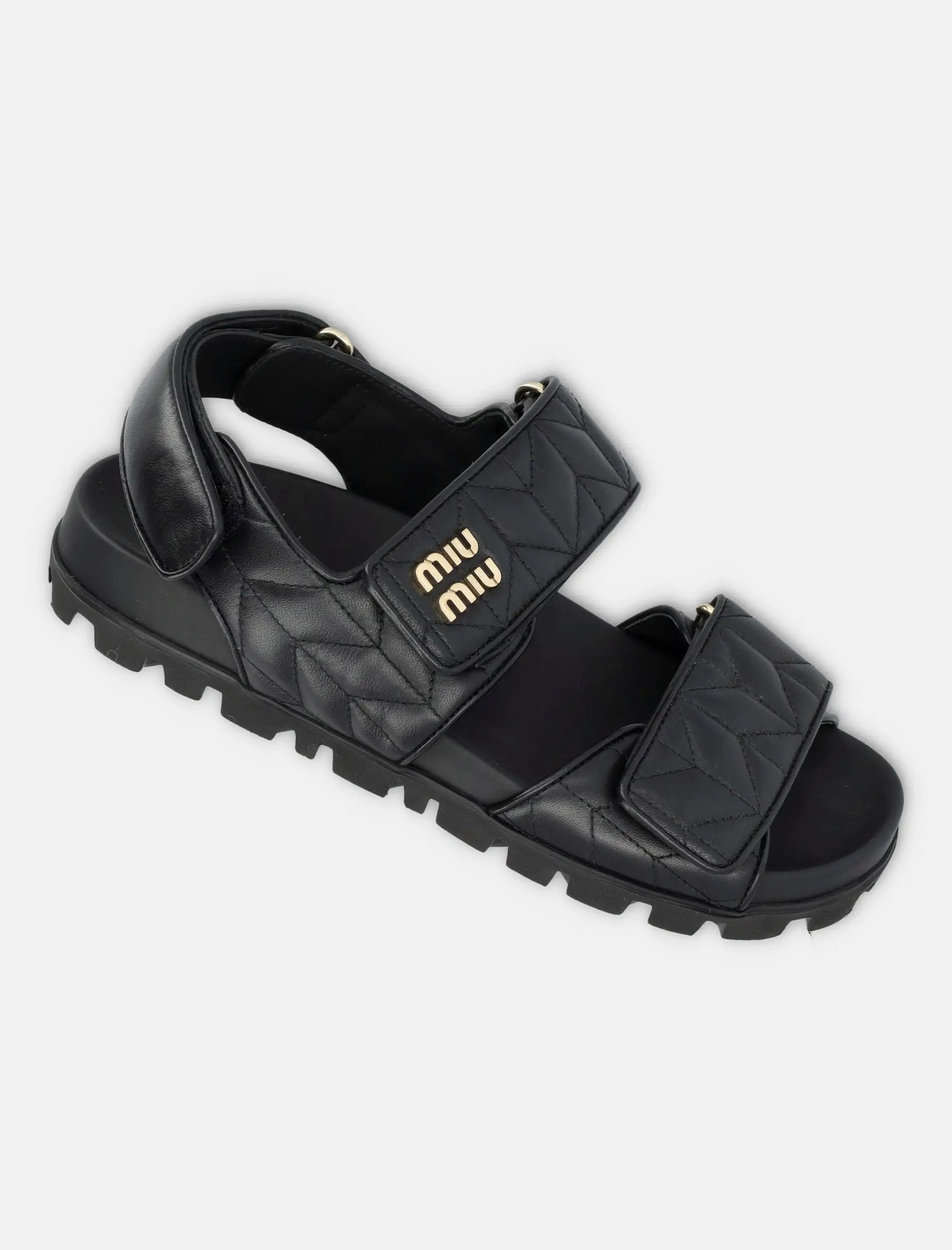Sporty Matelassé Nappa Leather Sandals Miu miu оригінал – Купити в Україні – детальний вид