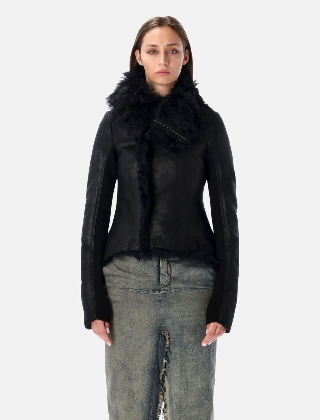 Naska Shearling Biker Jacket Rick owens оригінал – Купити в Україні – боковий вид