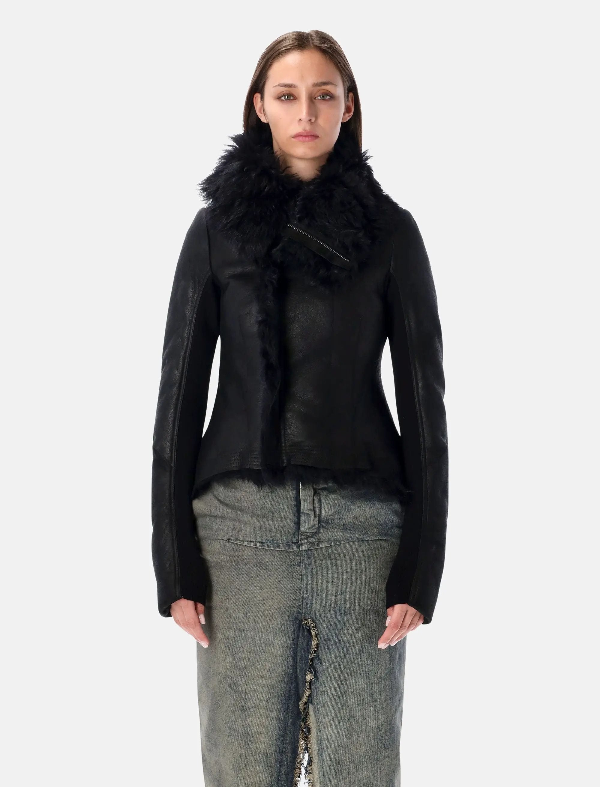 Naska Shearling Biker Jacket Rick owens оригінал – Купити в Україні – боковий вид