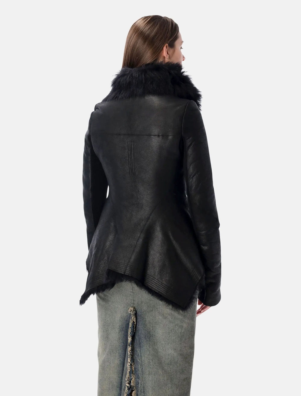 Naska Shearling Biker Jacket Rick owens оригінал – Купити в Україні – вид ззаду