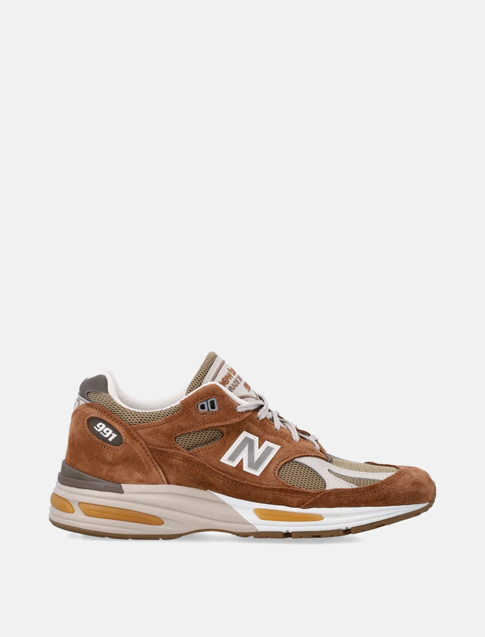 Made In Uk 991v2 Grounded Pastels Sneakers Brown New balance – Гарантія оригінальності – боковий вид