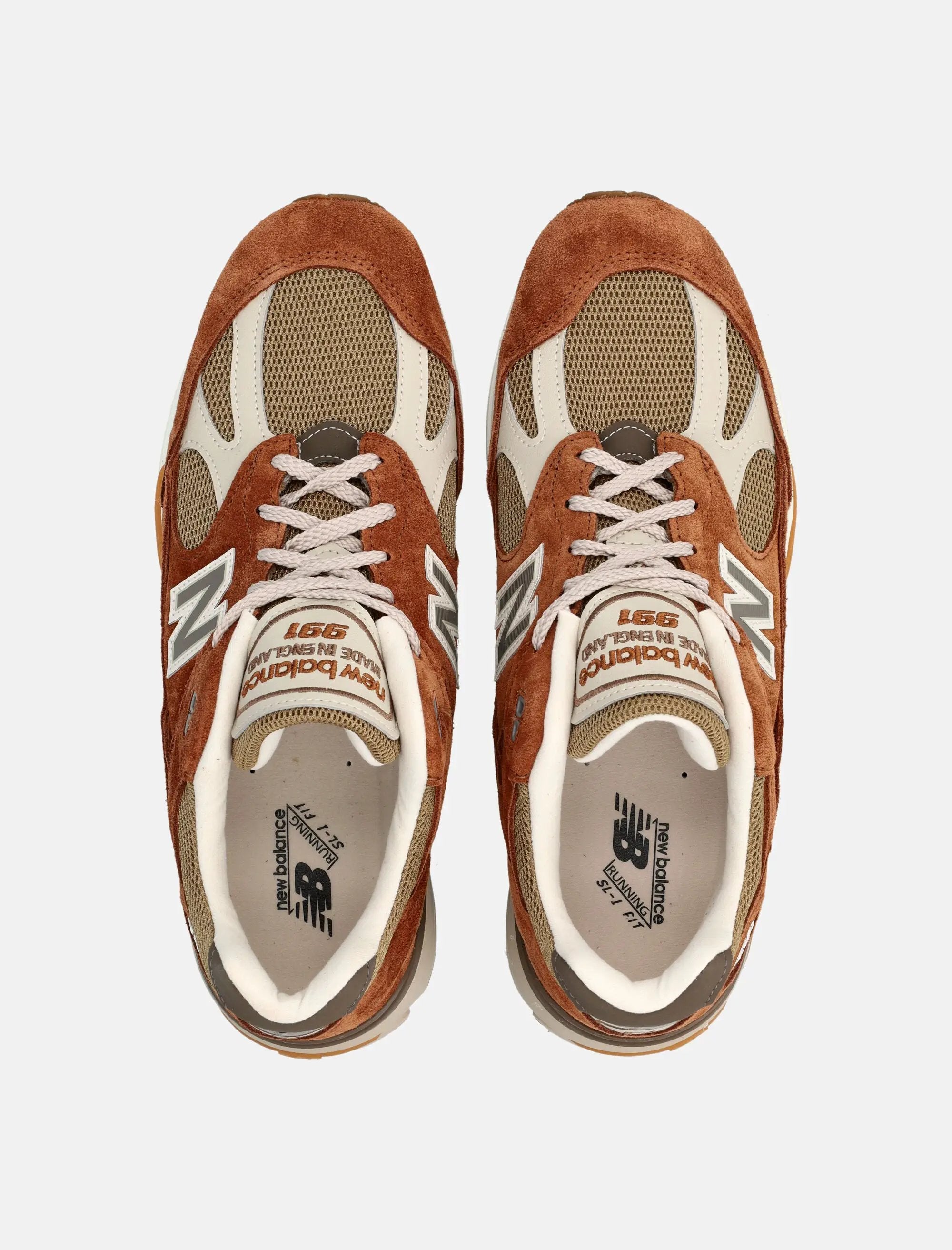 Made In Uk 991v2 Grounded Pastels Sneakers Brown New balance – Гарантія оригінальності – вид ззаду