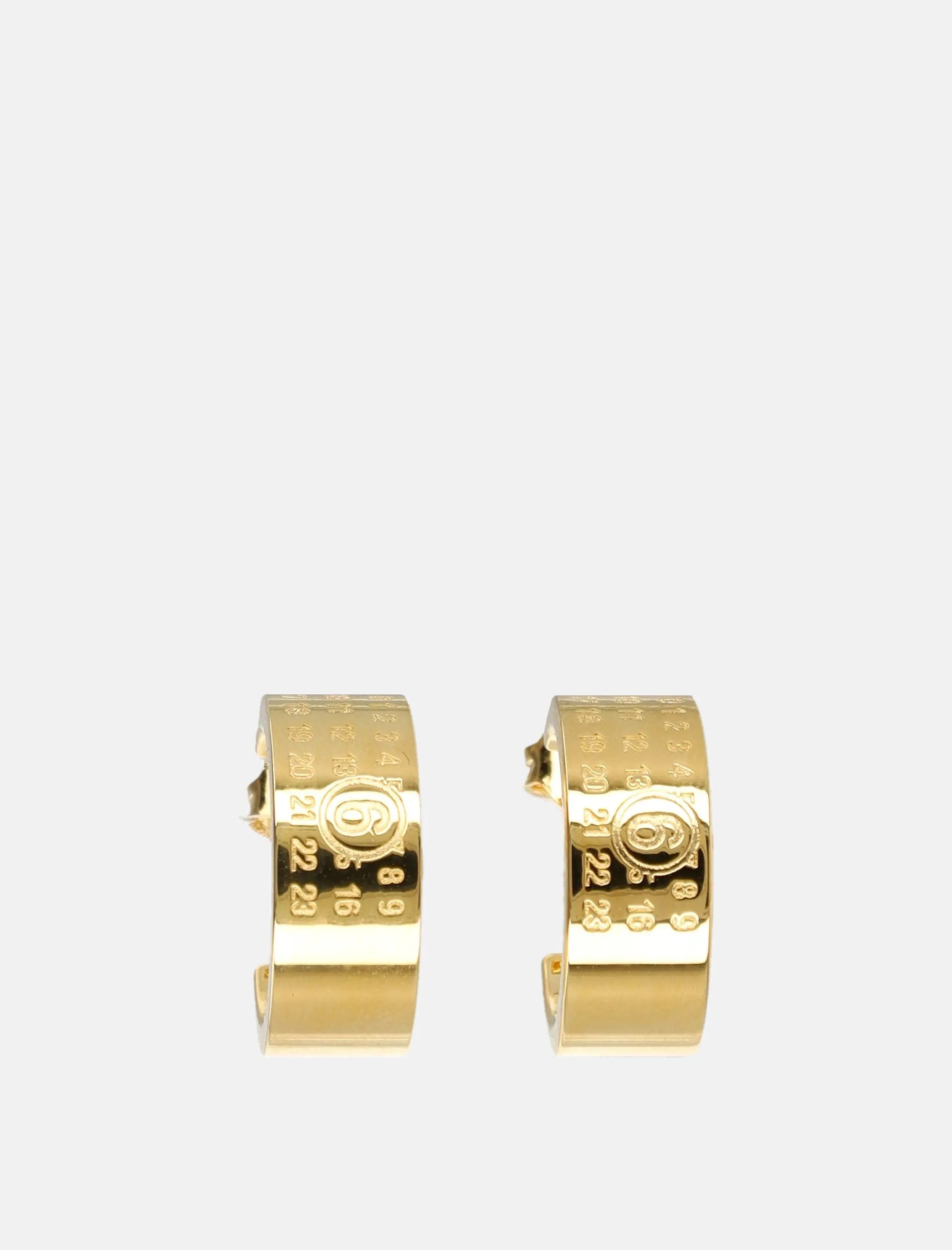 Оригінальна Numeric Minimal Signature Hoop Earrings Maison margiela – боковий вид