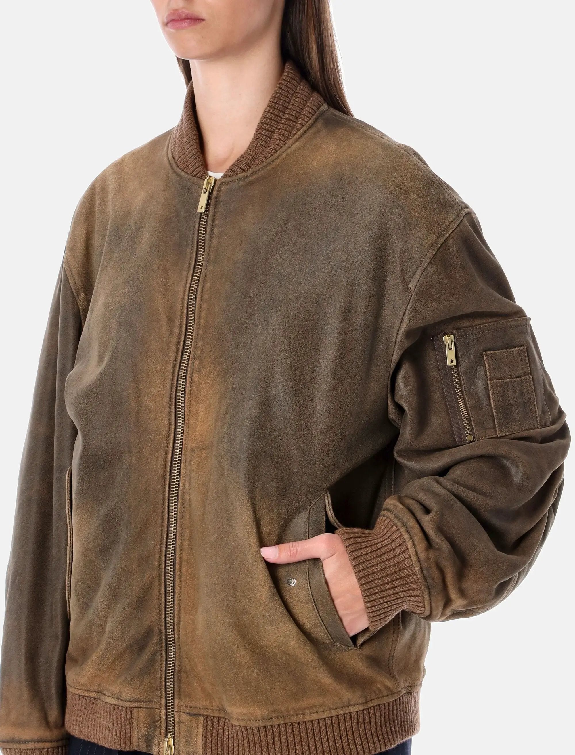 Unisex Brown Bomber Jacket Golden goose оригінал – Купити в Україні – детальний вид