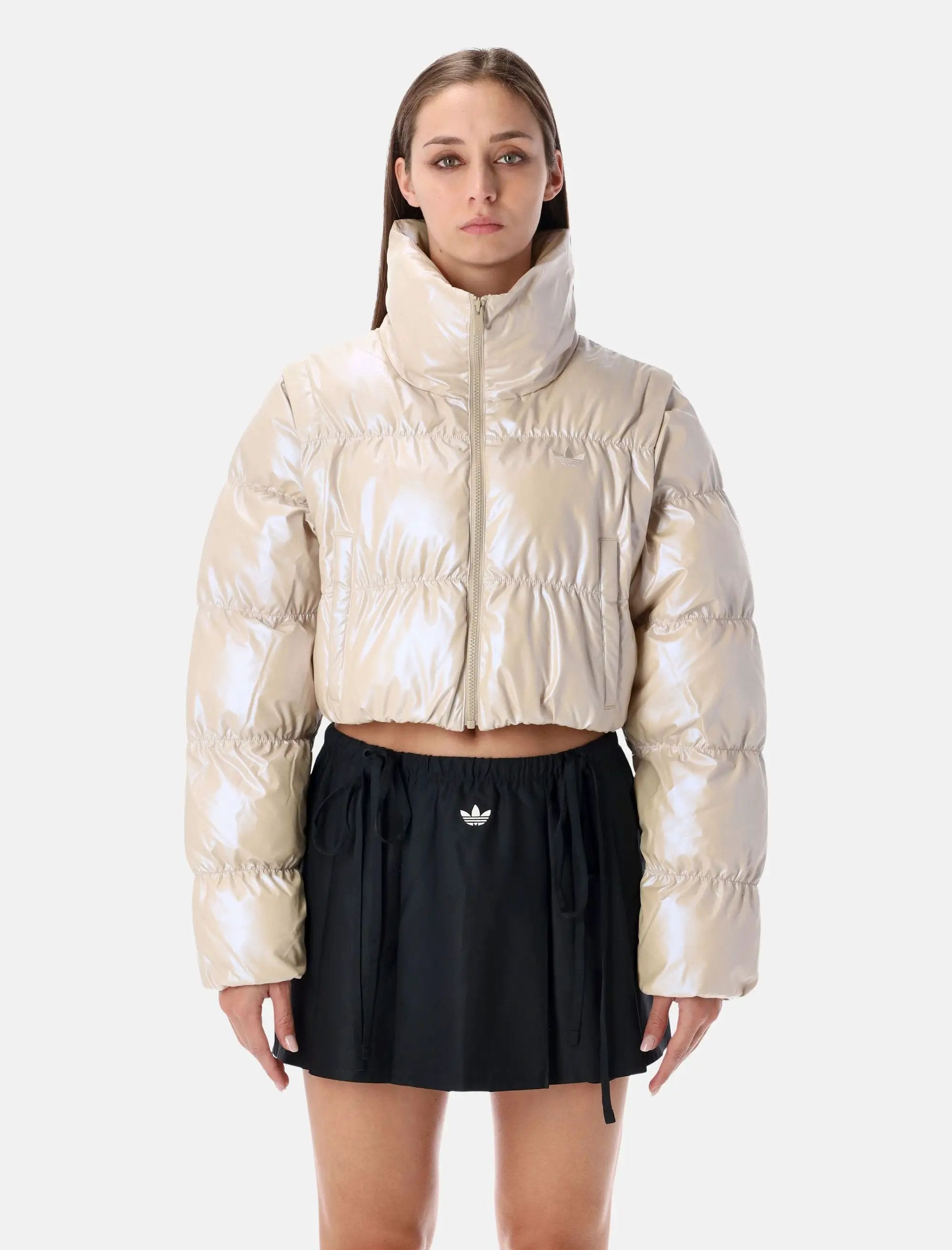 Glossy Cropped Puffer Adidas – Гарантія оригінальності – боковий вид