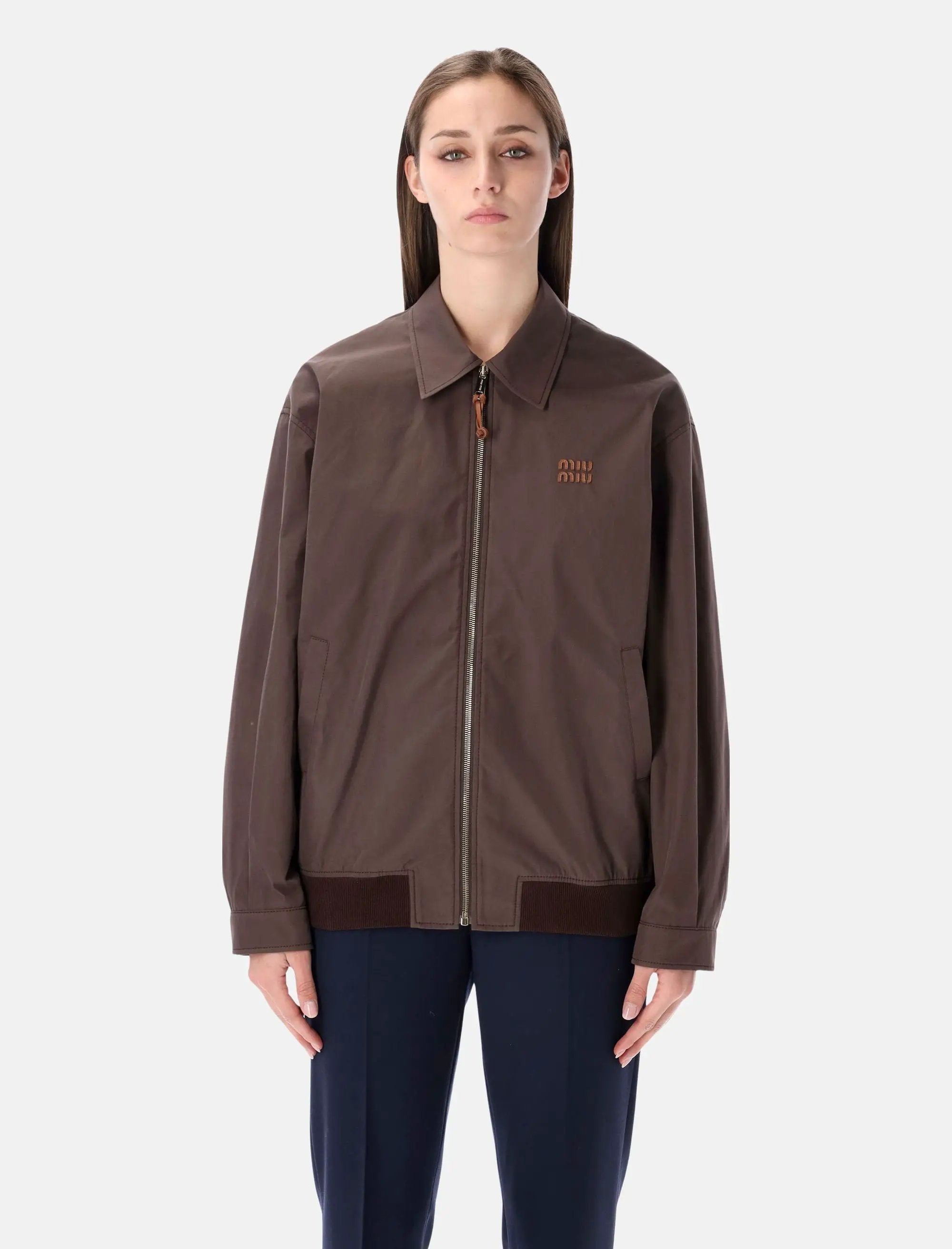 Оригінальна Panama Cotton Blouson Jacket Miu miu – боковий вид
