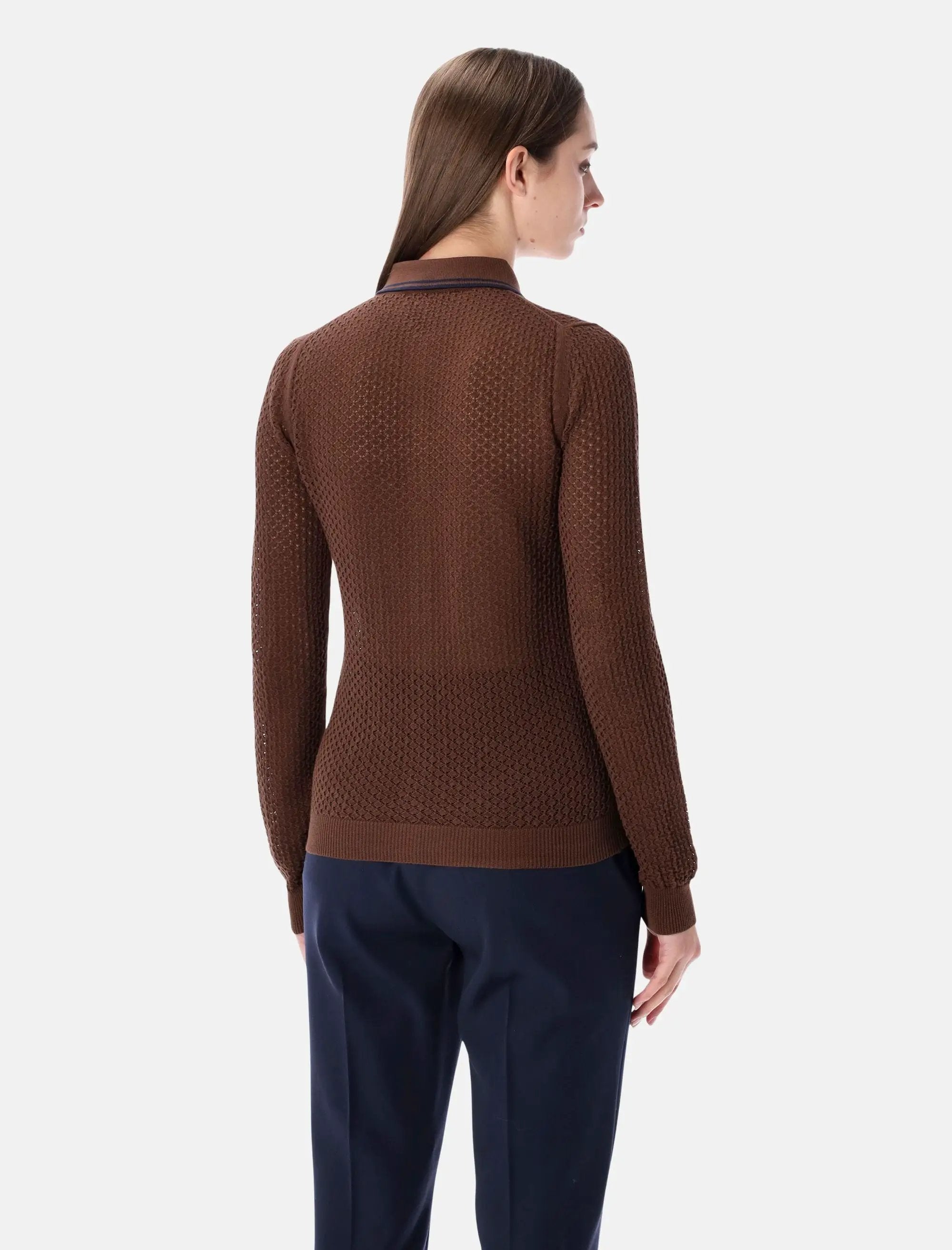Cotton Cardigan With Lacy Knit Motif Miu miu – Гарантія оригінальності – вид ззаду