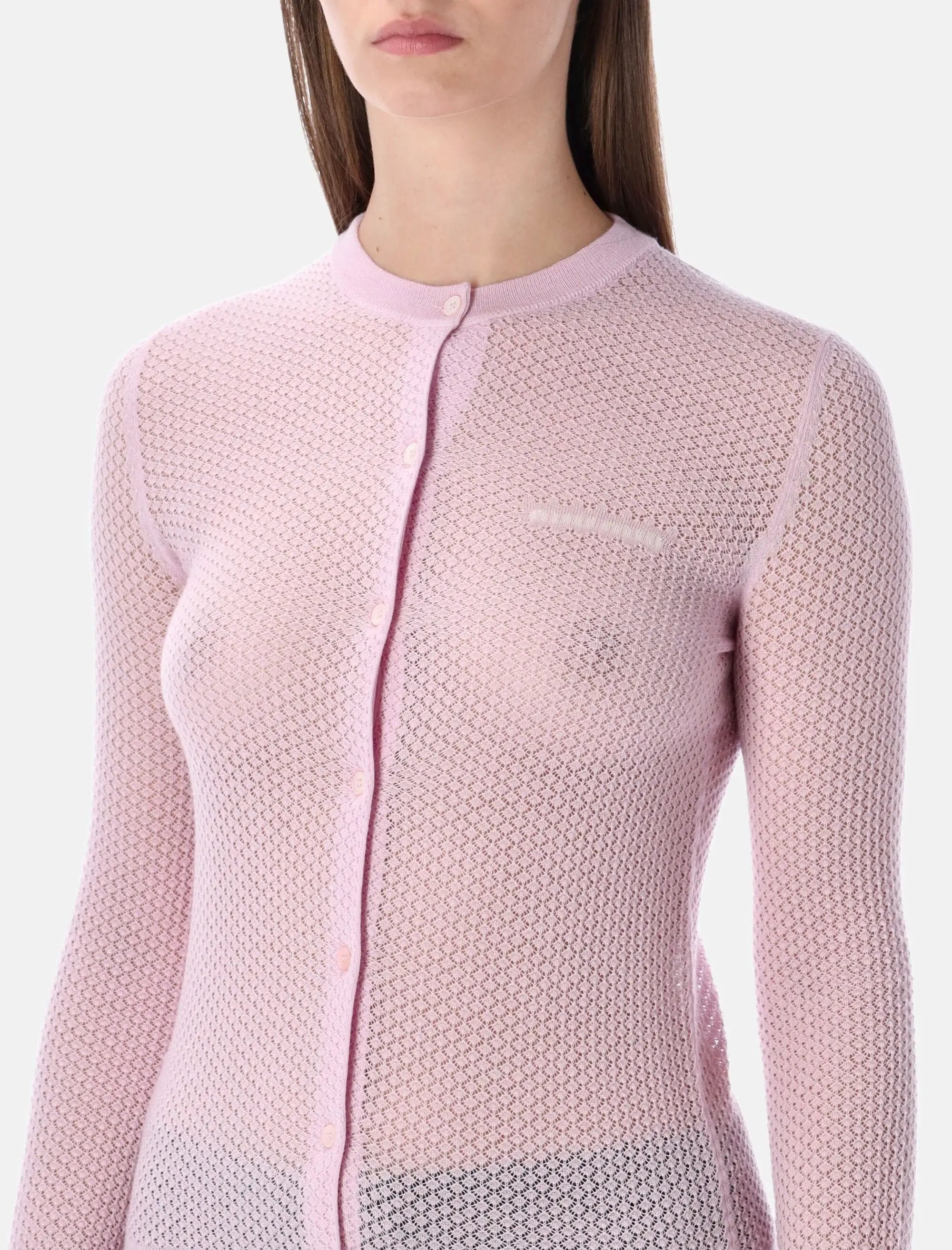 Cashmere Cardigan With Lacy Knit Miu miu – Гарантія оригінальності – детальний вид
