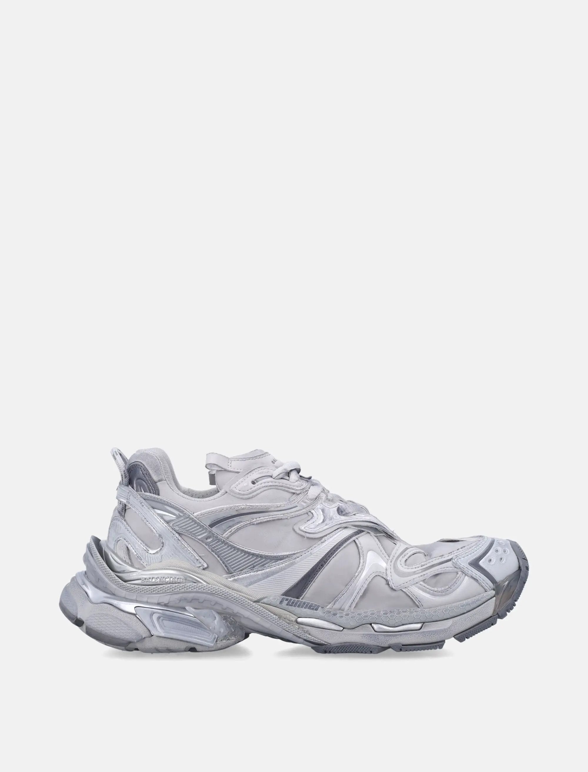 Runner 2.0 Sneakers Grey Silver Balenciaga оригінал – Купити в Україні – боковий вид