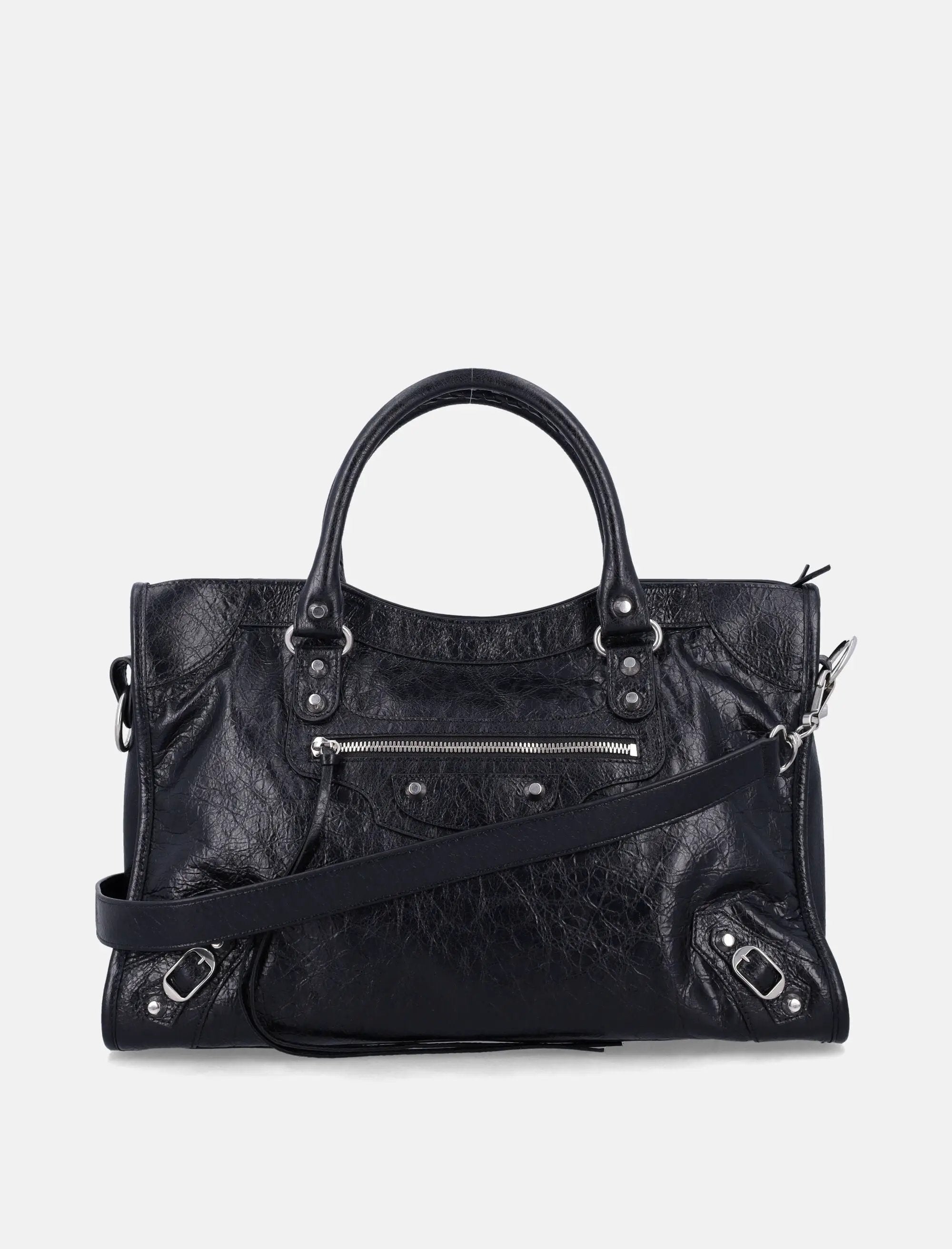 Оригінальна Le City Bag M Black Leather Balenciaga – боковий вид