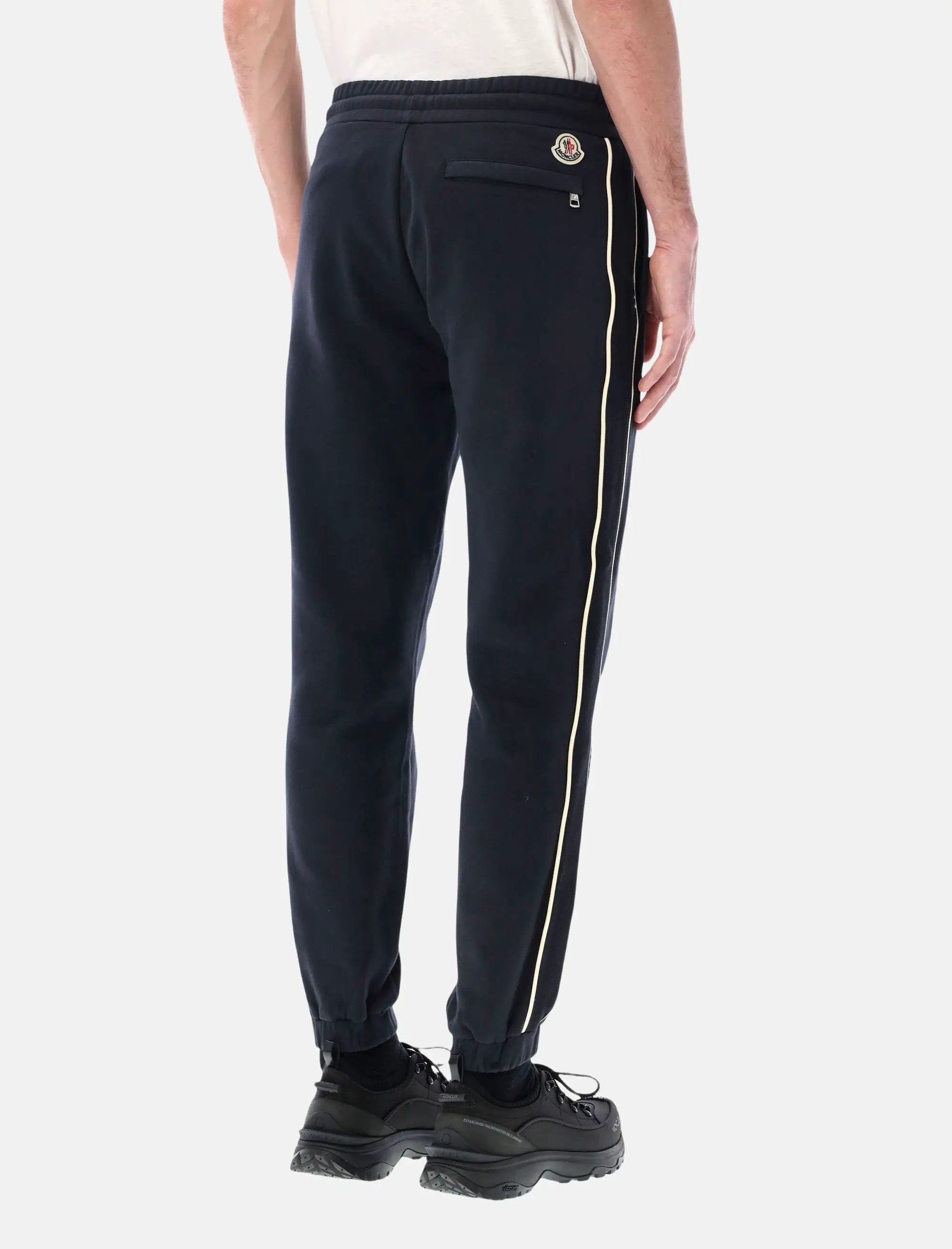 Sweatpants Side Stripe Navy Drawstring Concealed Cuff Moncler оригінал – Купити в Україні – вид ззаду