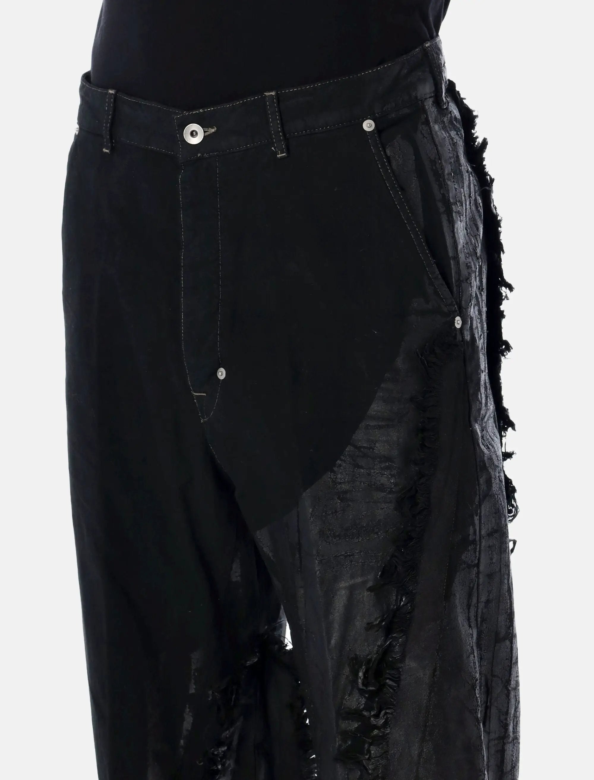Joris Black Pants With Distressed Details Rick owens – Гарантія оригінальності – детальний вид