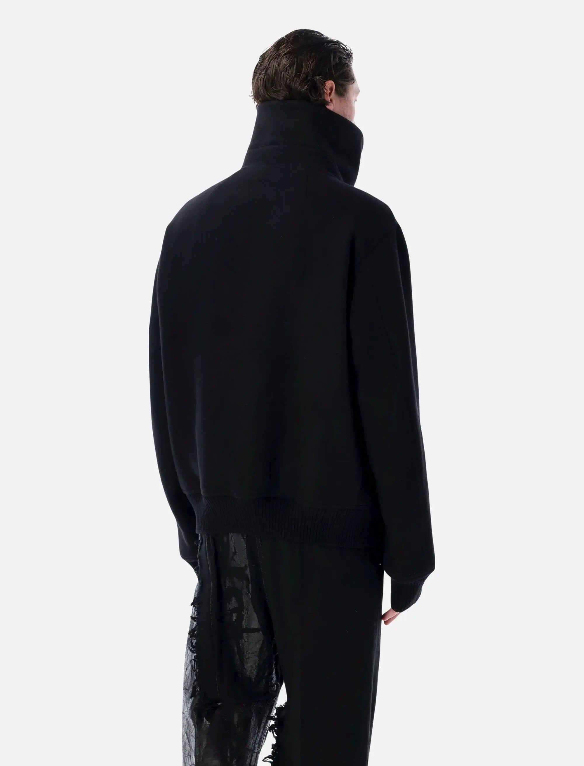 Оригінальна Blixia Short Coat Black With Dracu Collar Rick owens – вид ззаду