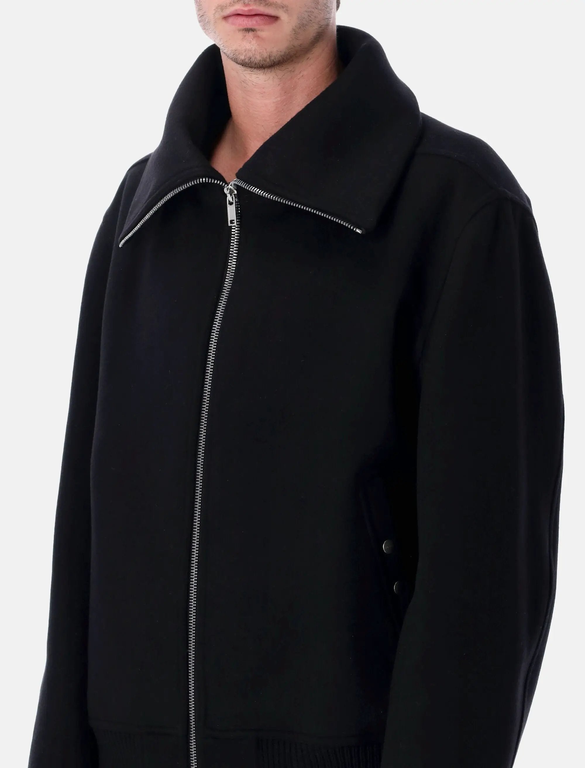Оригінальна Blixia Short Coat Black With Dracu Collar Rick owens – детальний вид