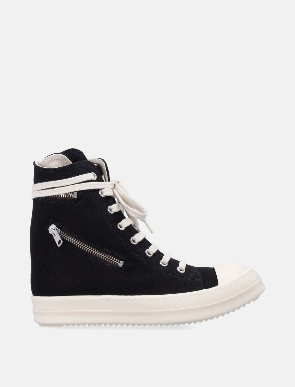 Оригінальна Womens Cargo Sneaks In Black Overdyed Denim Rick owens – боковий вид