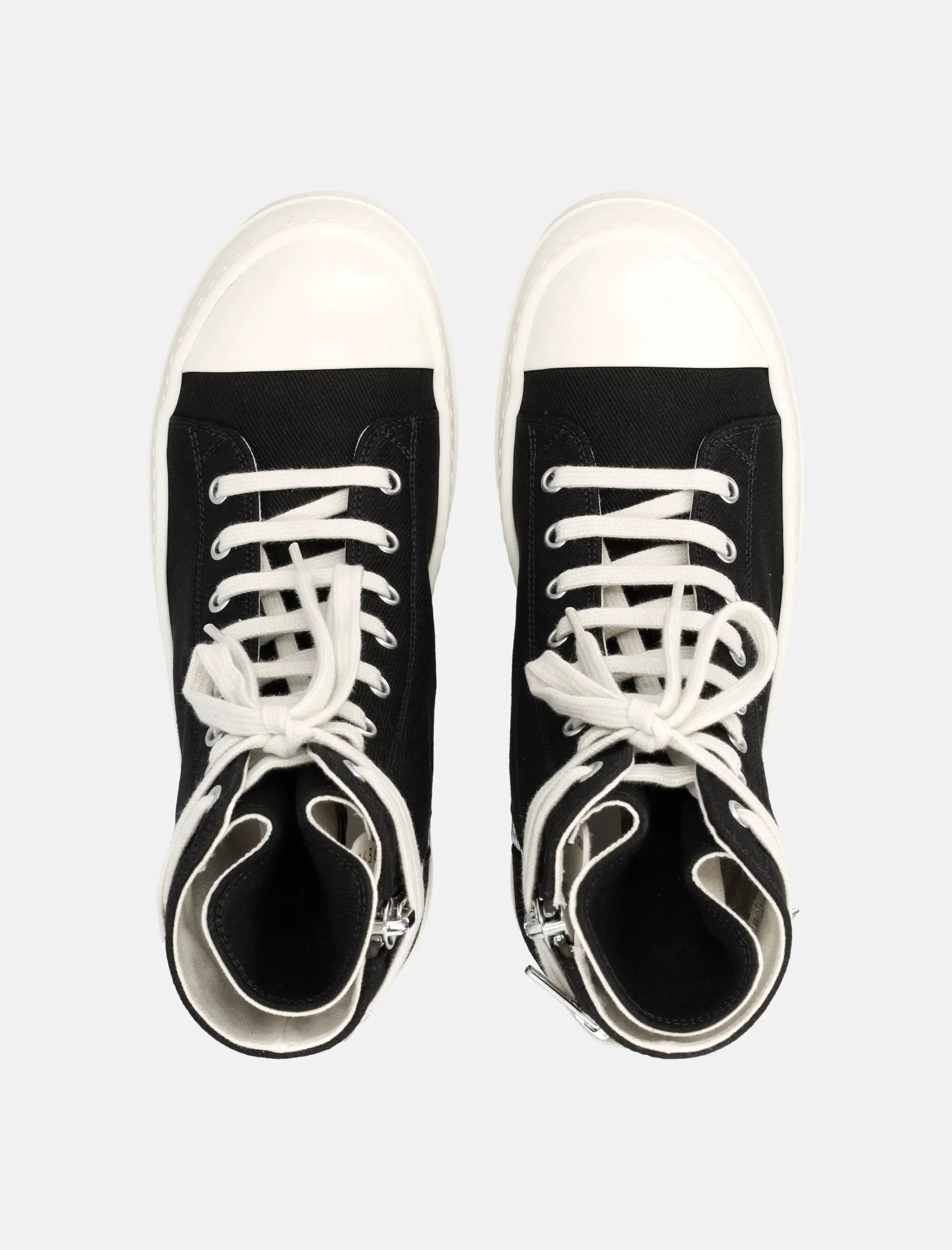 Оригінальна Womens Cargo Sneaks In Black Overdyed Denim Rick owens – вид ззаду