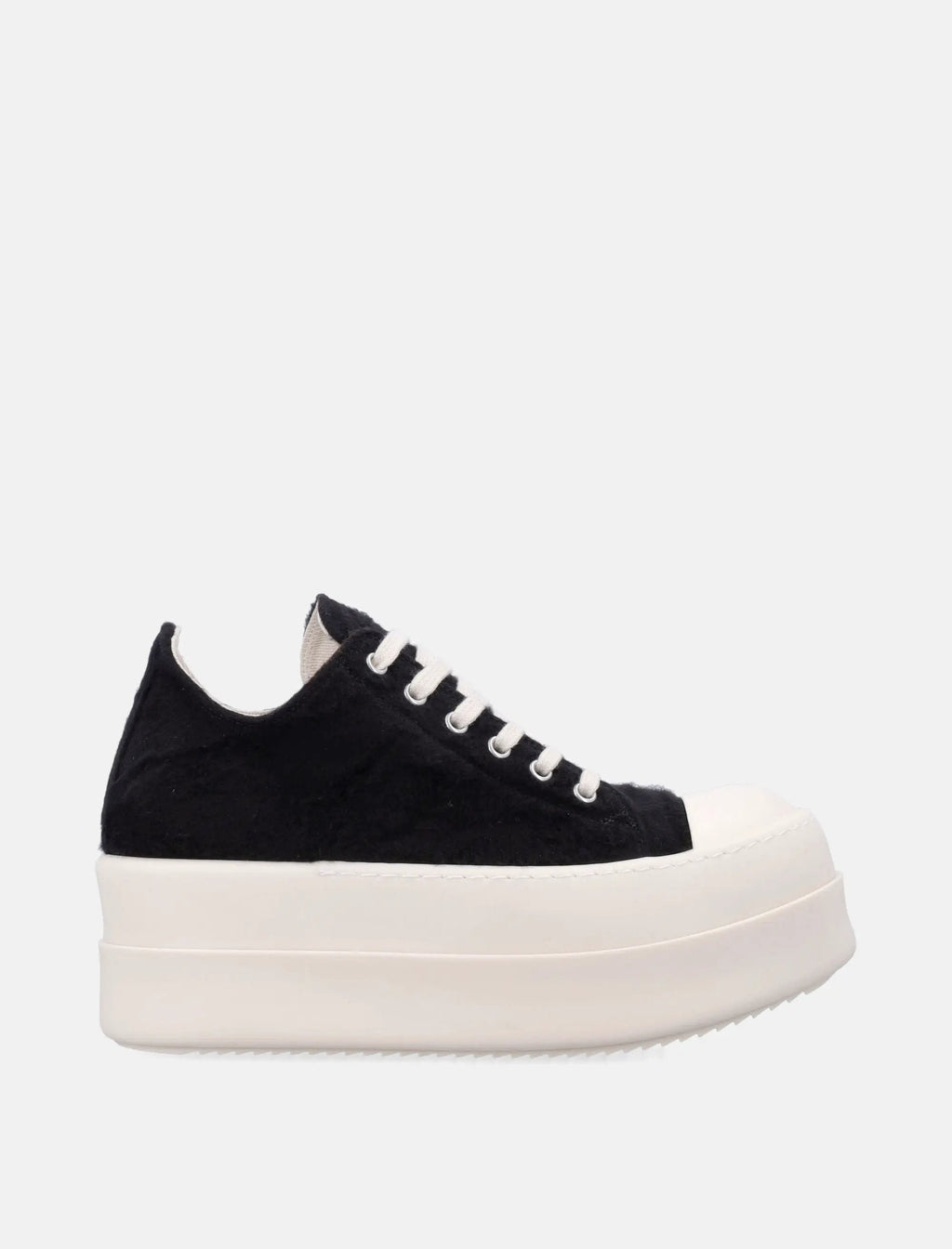 Оригінальна Womans Double Bumper Sneaks In Hairy Fleece Rick owens – боковий вид