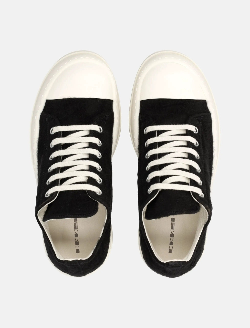 Оригінальна Womans Double Bumper Sneaks In Hairy Fleece Rick owens – вид ззаду