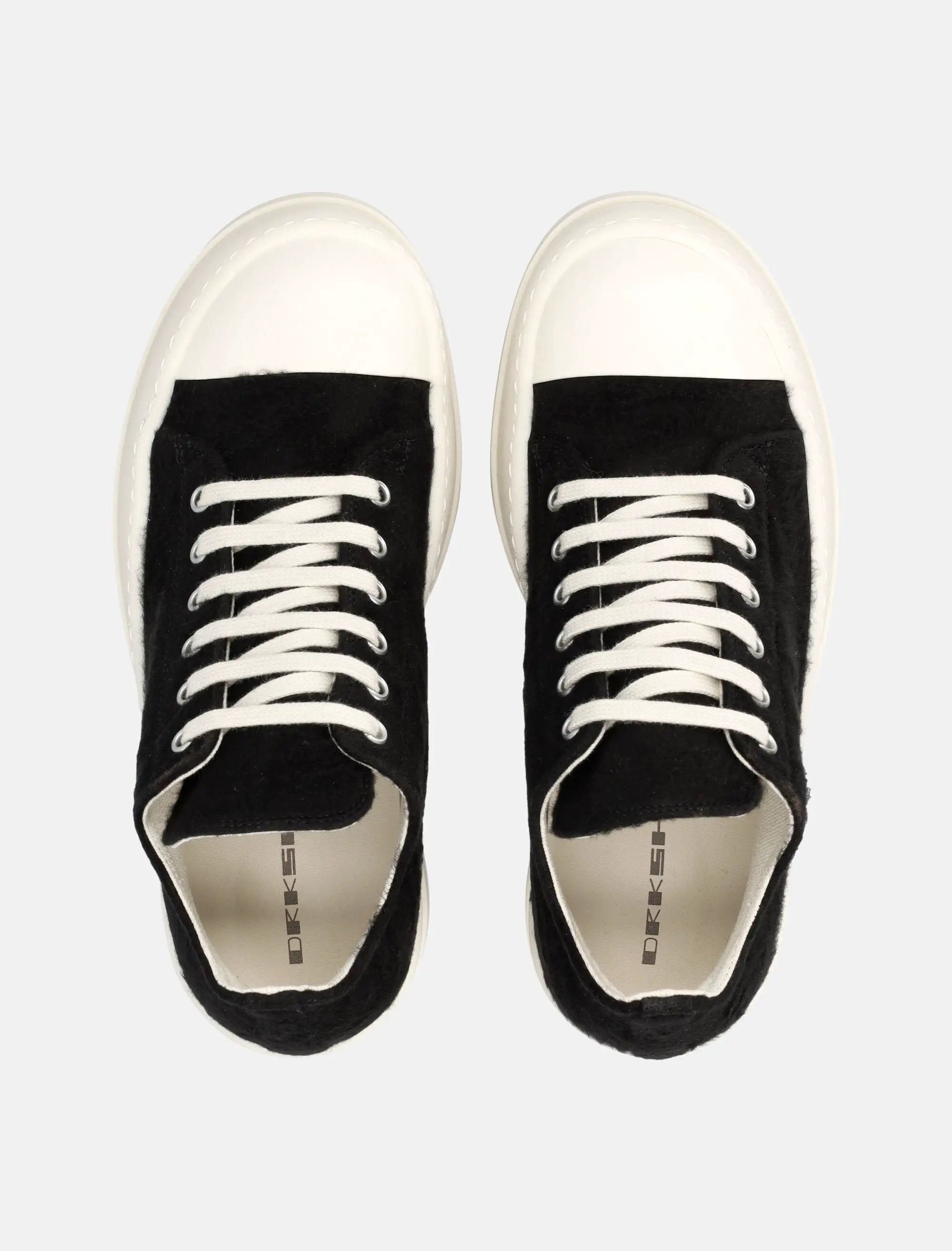 Оригінальна Womans Double Bumper Sneaks In Hairy Fleece Rick owens – вид ззаду