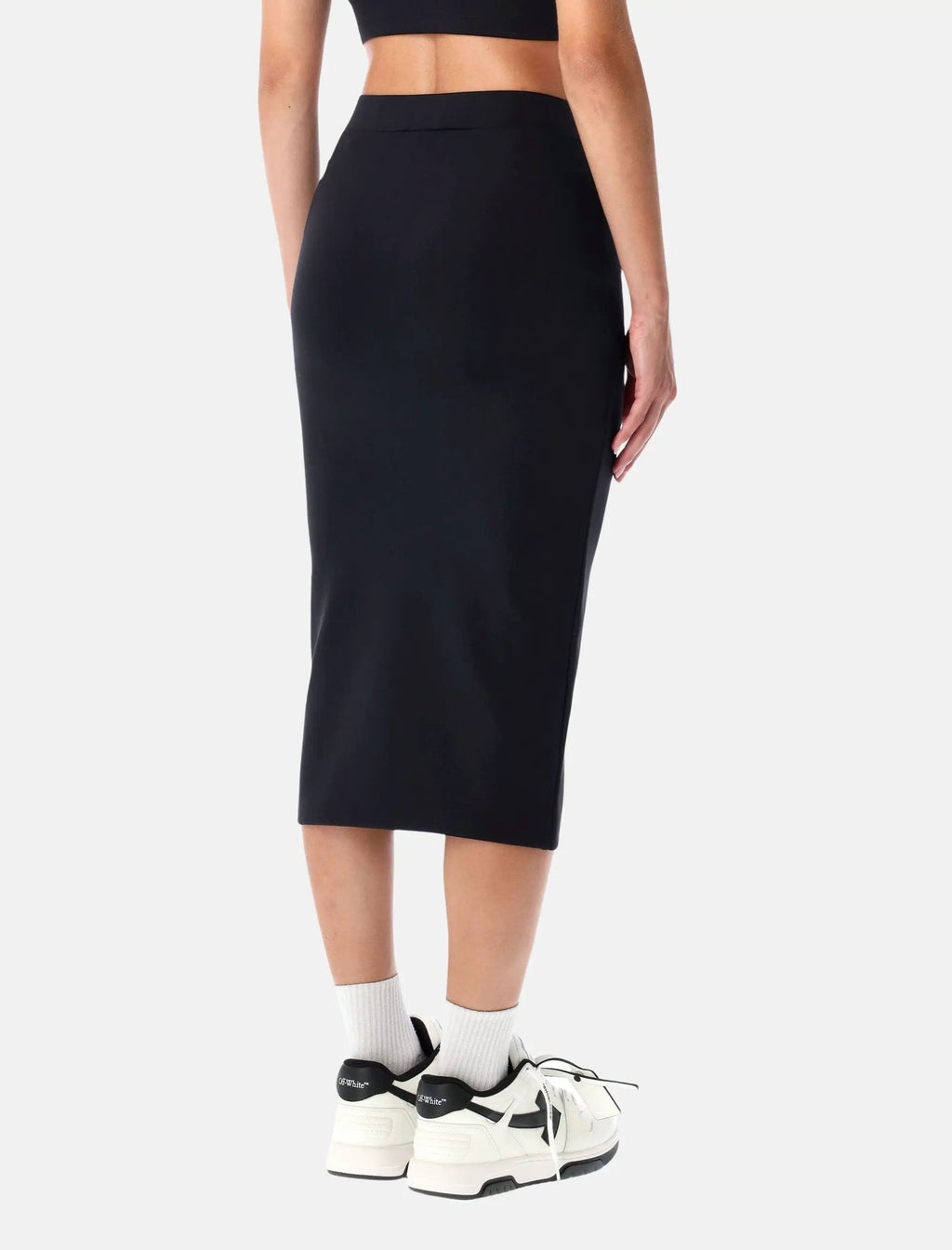 Sleek Stretch MIDI Skirt Off-white оригінал – Купити в Україні – вид ззаду