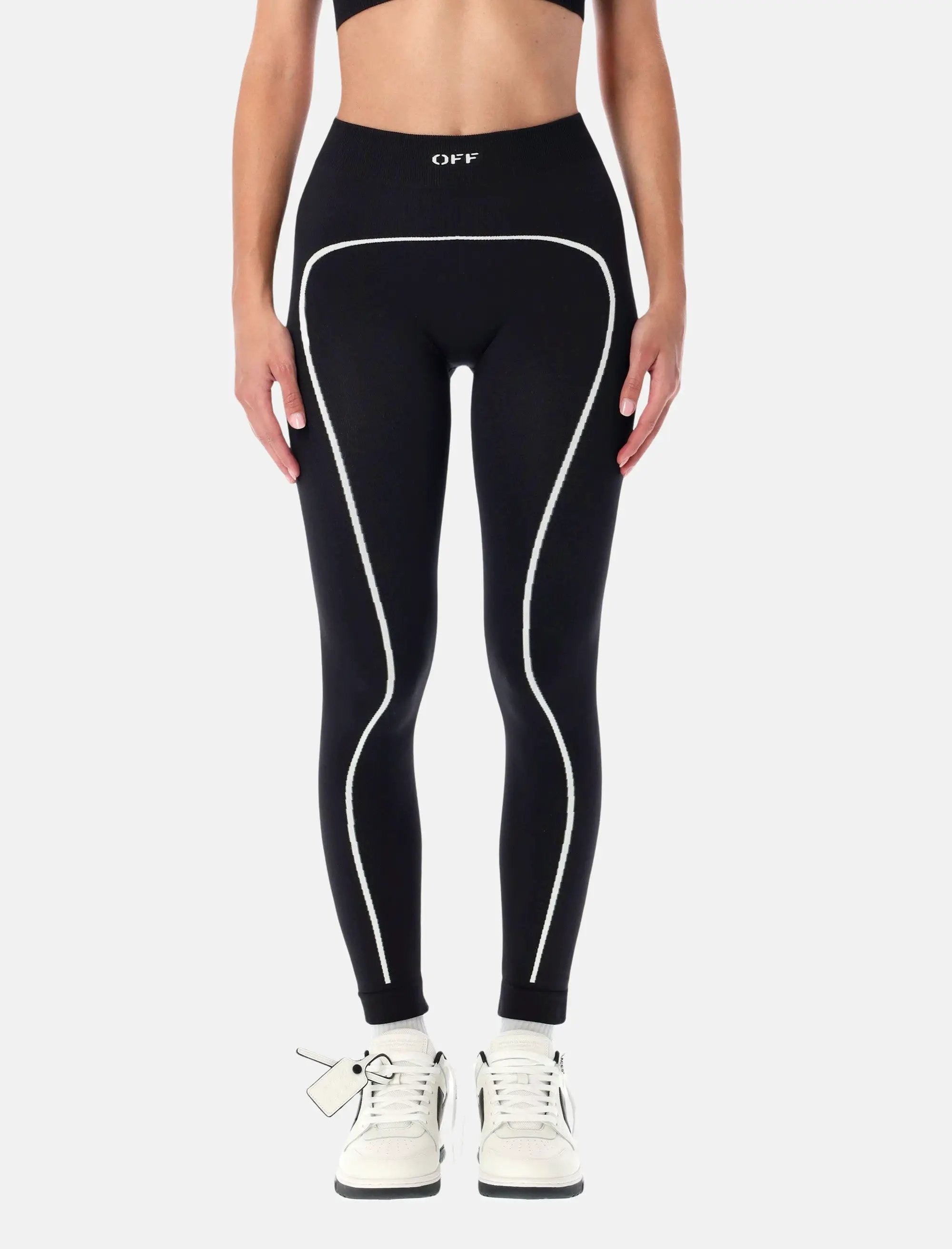 Off Stamp Seamless High Rise Leggings Off-white – Гарантія оригінальності – боковий вид