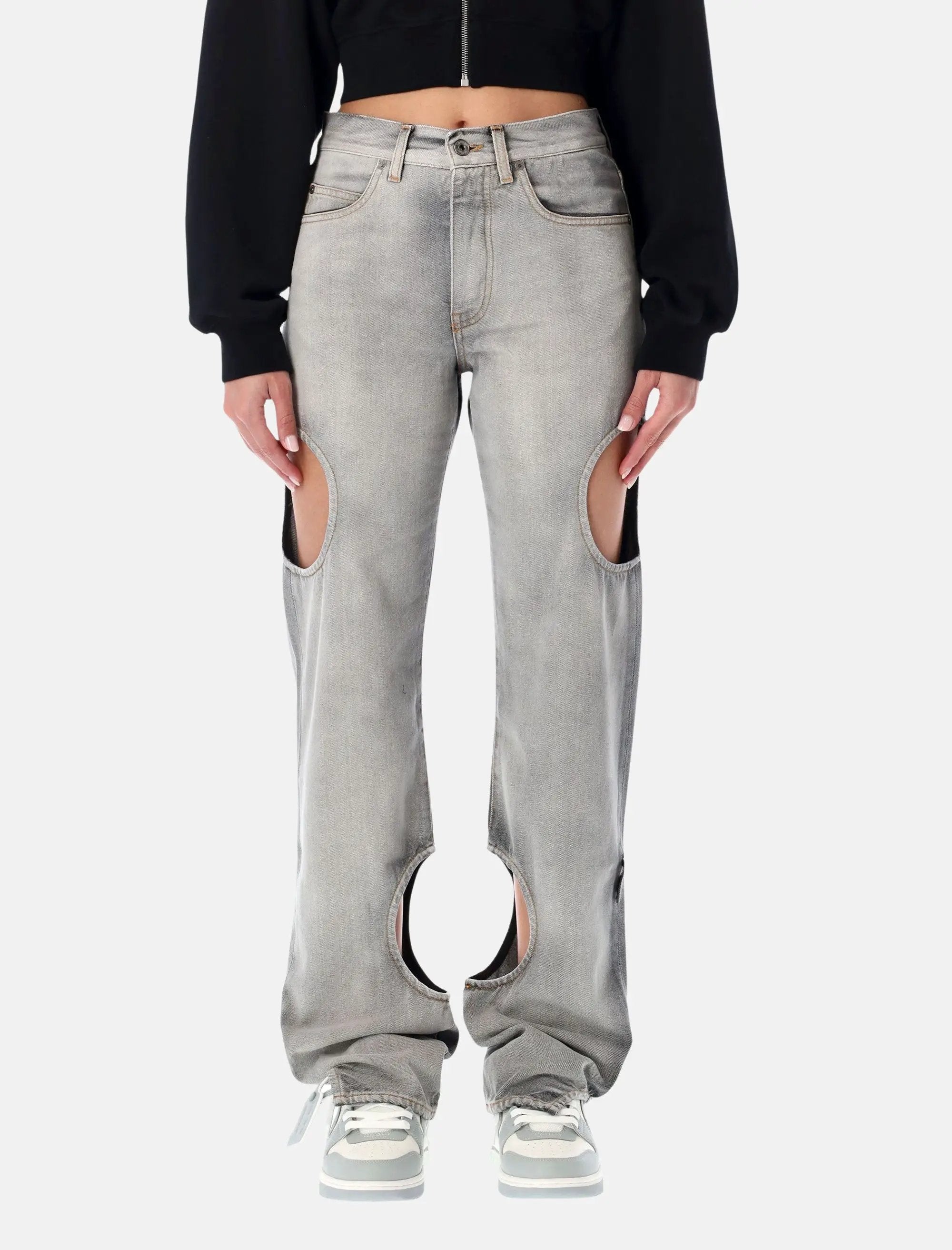 Оригінальна Grey Meteor Cut Out Jeans Off-white – боковий вид