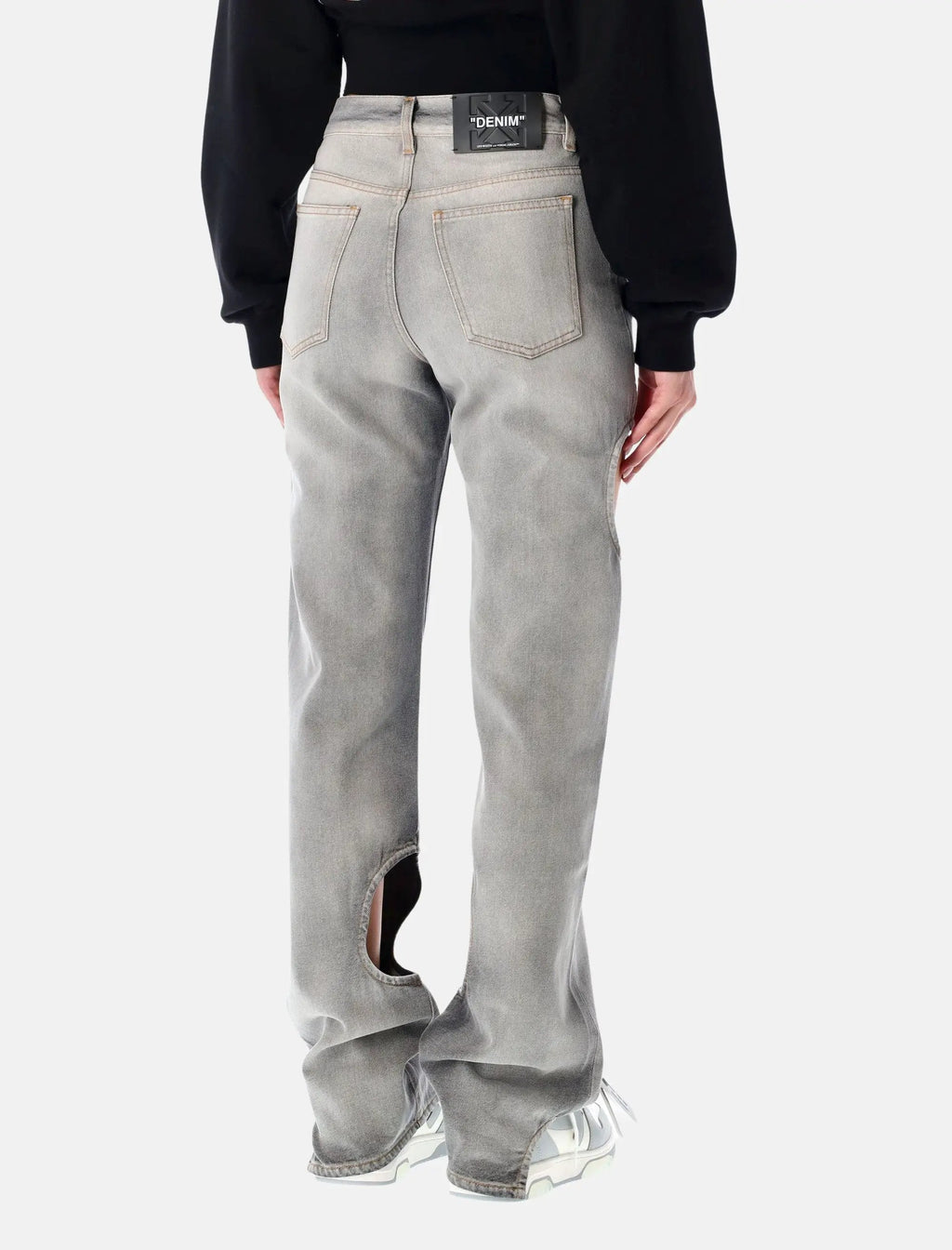 Оригінальна Grey Meteor Cut Out Jeans Off-white – вид ззаду