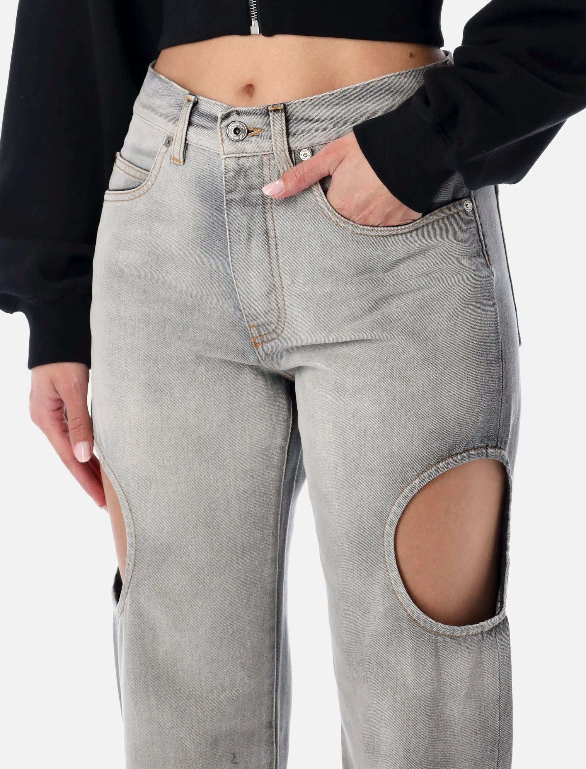 Оригінальна Grey Meteor Cut Out Jeans Off-white – детальний вид