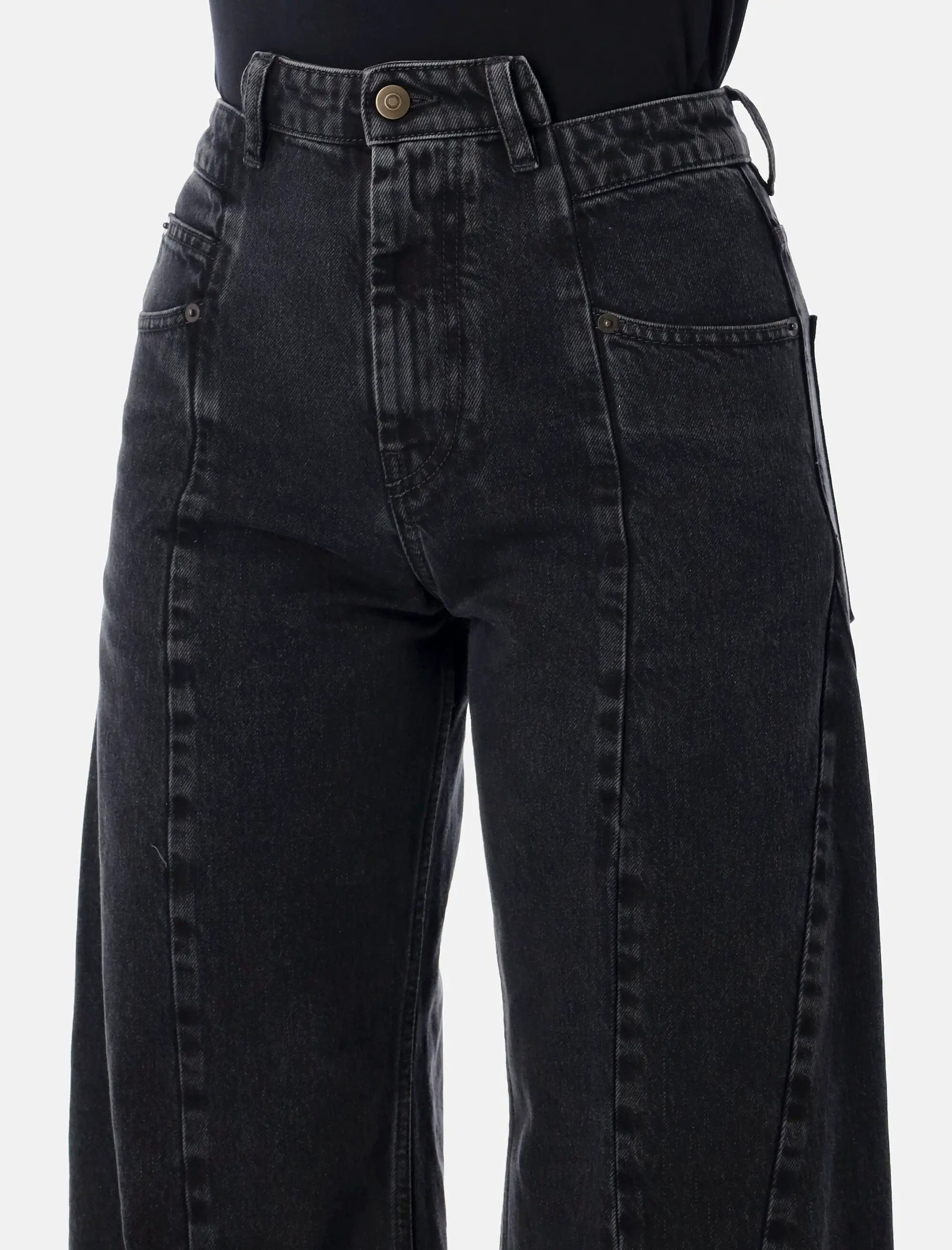 High Waisted Wide Leg Black Jeans Maison margiela – Гарантія оригінальності – детальний вид