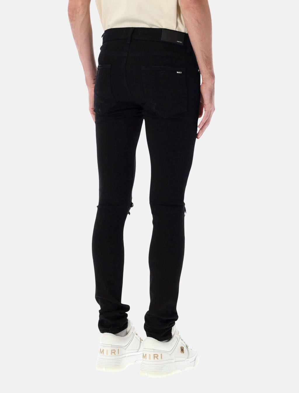 Mx1 Italian Stretch Denim Jeans With Leather Inserts Amiri оригінал – Купити в Україні – вид ззаду