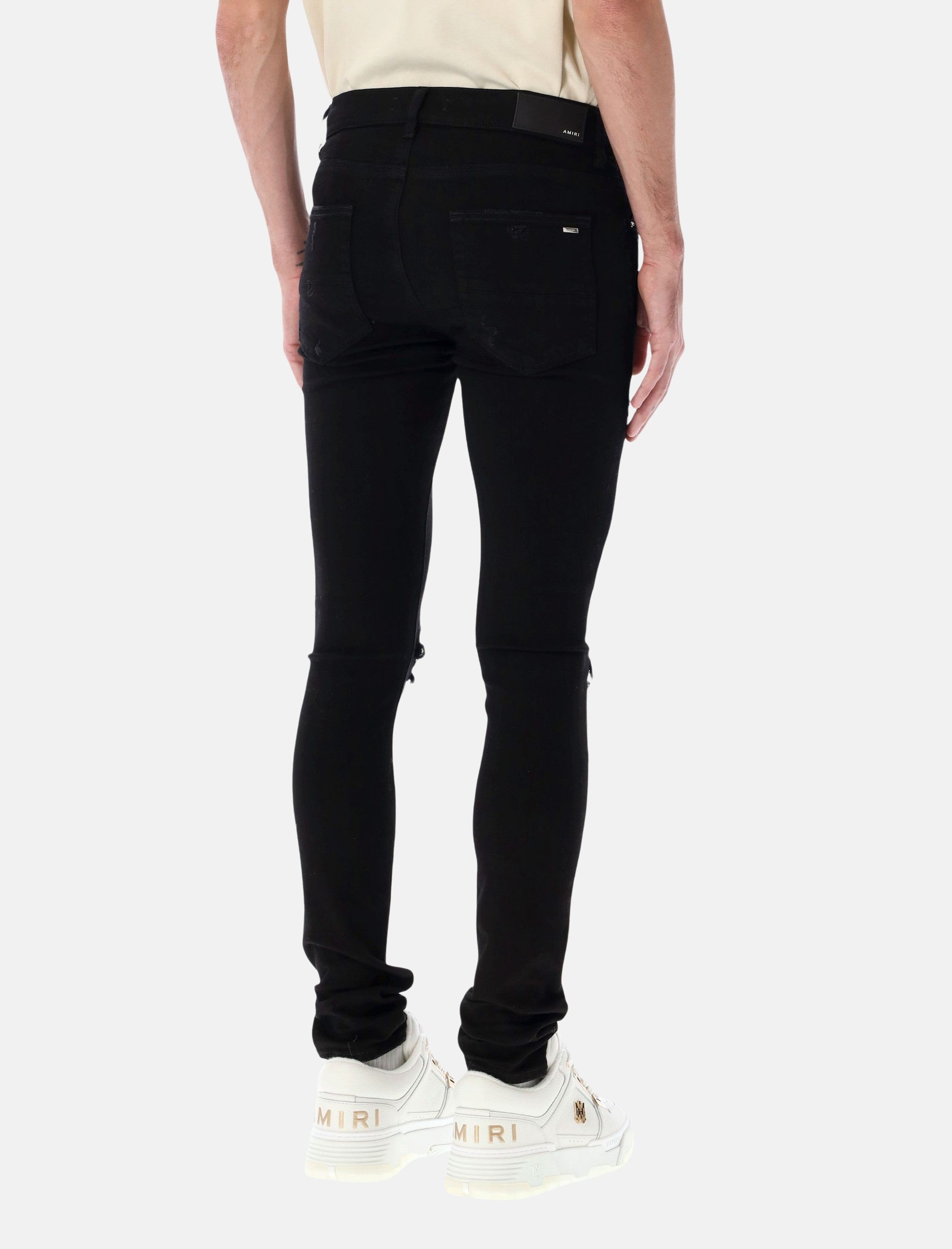 Mx1 Italian Stretch Denim Jeans With Leather Inserts Amiri оригінал – Купити в Україні – вид ззаду