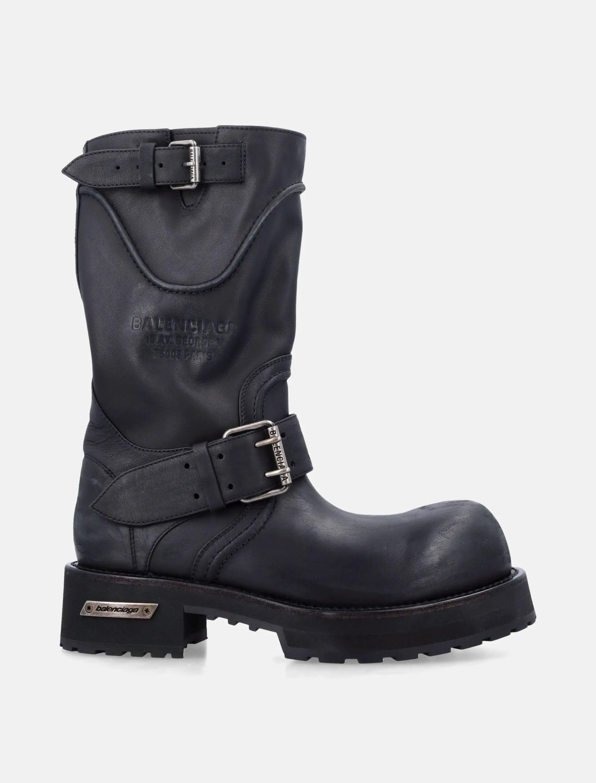 Venom Boot In Black Leather Balenciaga – Гарантія оригінальності – боковий вид