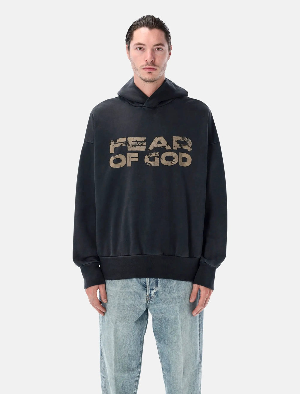 Оригінальна Black Cotton Hoodie Fear of god – боковий вид