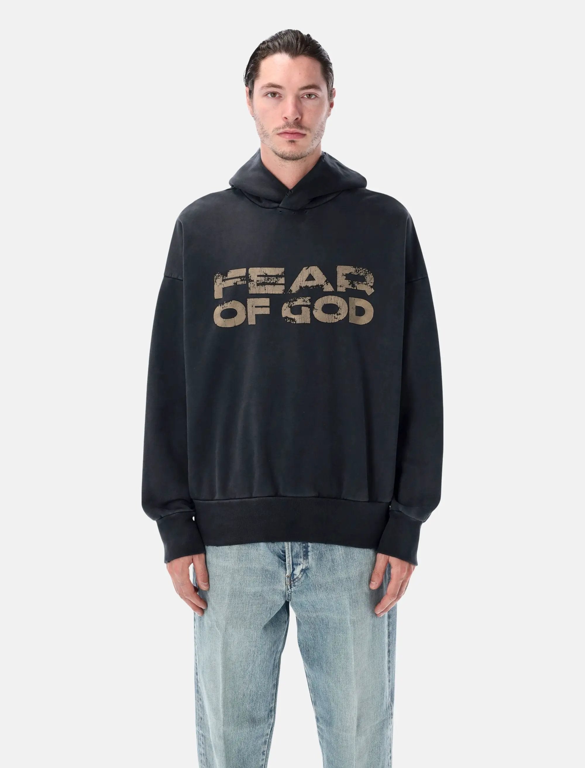 Оригінальна Black Cotton Hoodie Fear of god – боковий вид - FEAR OF GOD