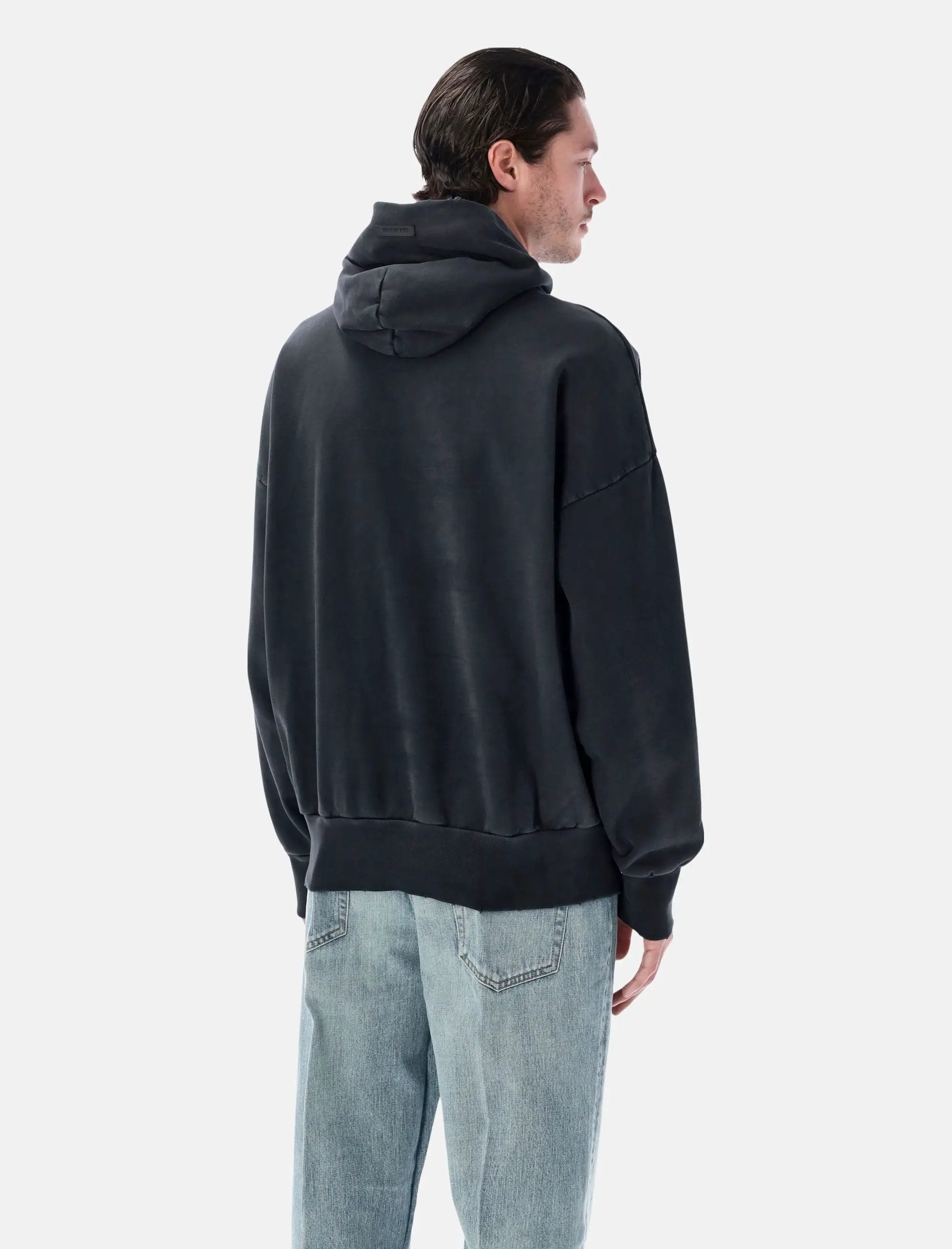 Оригінальна Black Cotton Hoodie Fear of god – вид ззаду - FEAR OF GOD