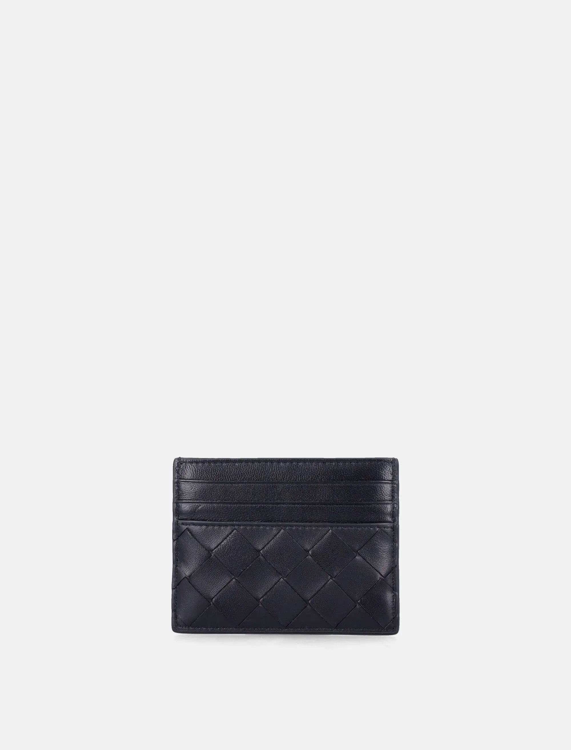 Intrecciato Credit Card Case In Black Nappa Bottega veneta – Гарантія оригінальності – вид ззаду