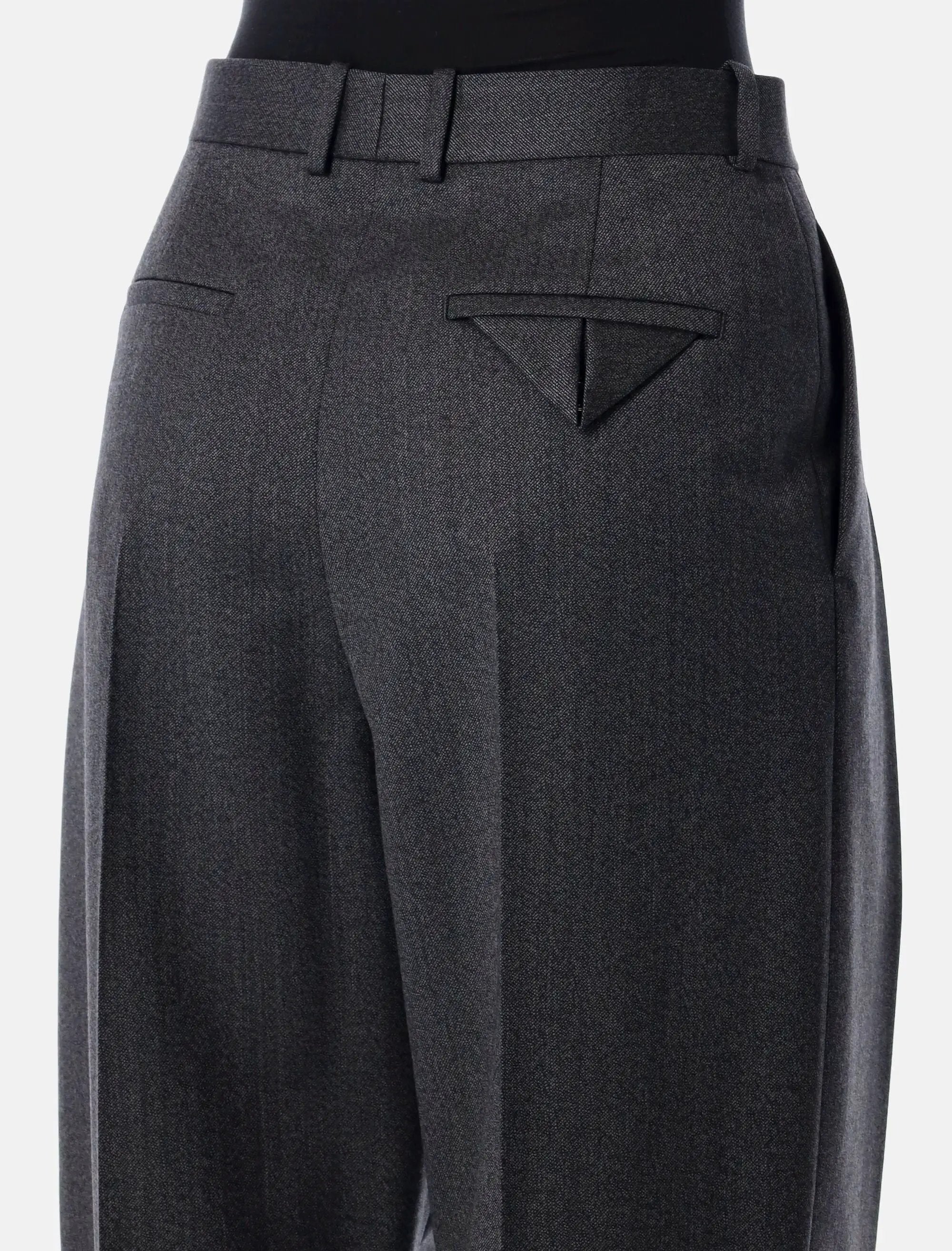 Grey Moiré Wool Pleated Trousers Bottega veneta оригінал – Купити в Україні – детальний вид