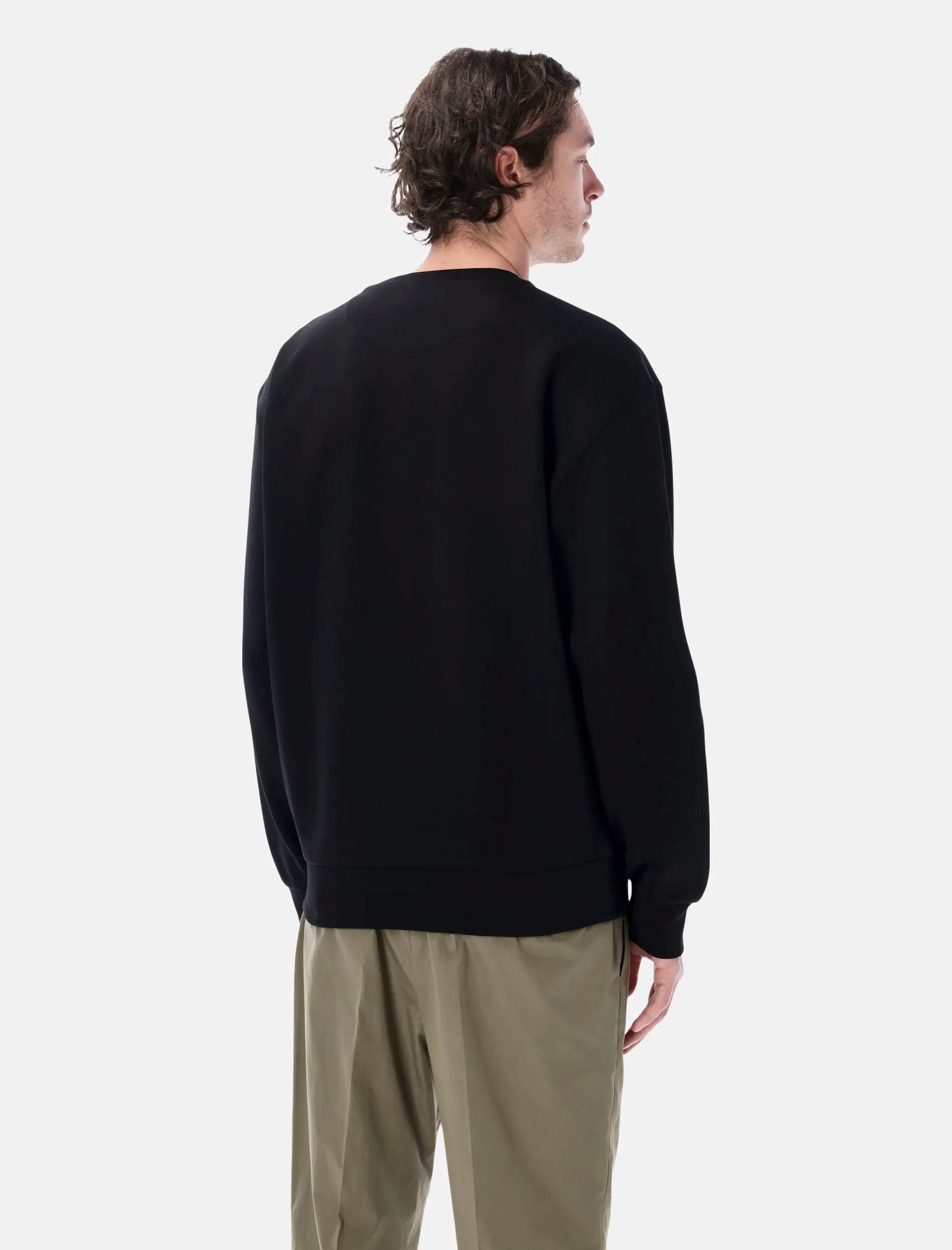 Оригінальна Technical Cotton Black Sweatshirt Prada – вид ззаду