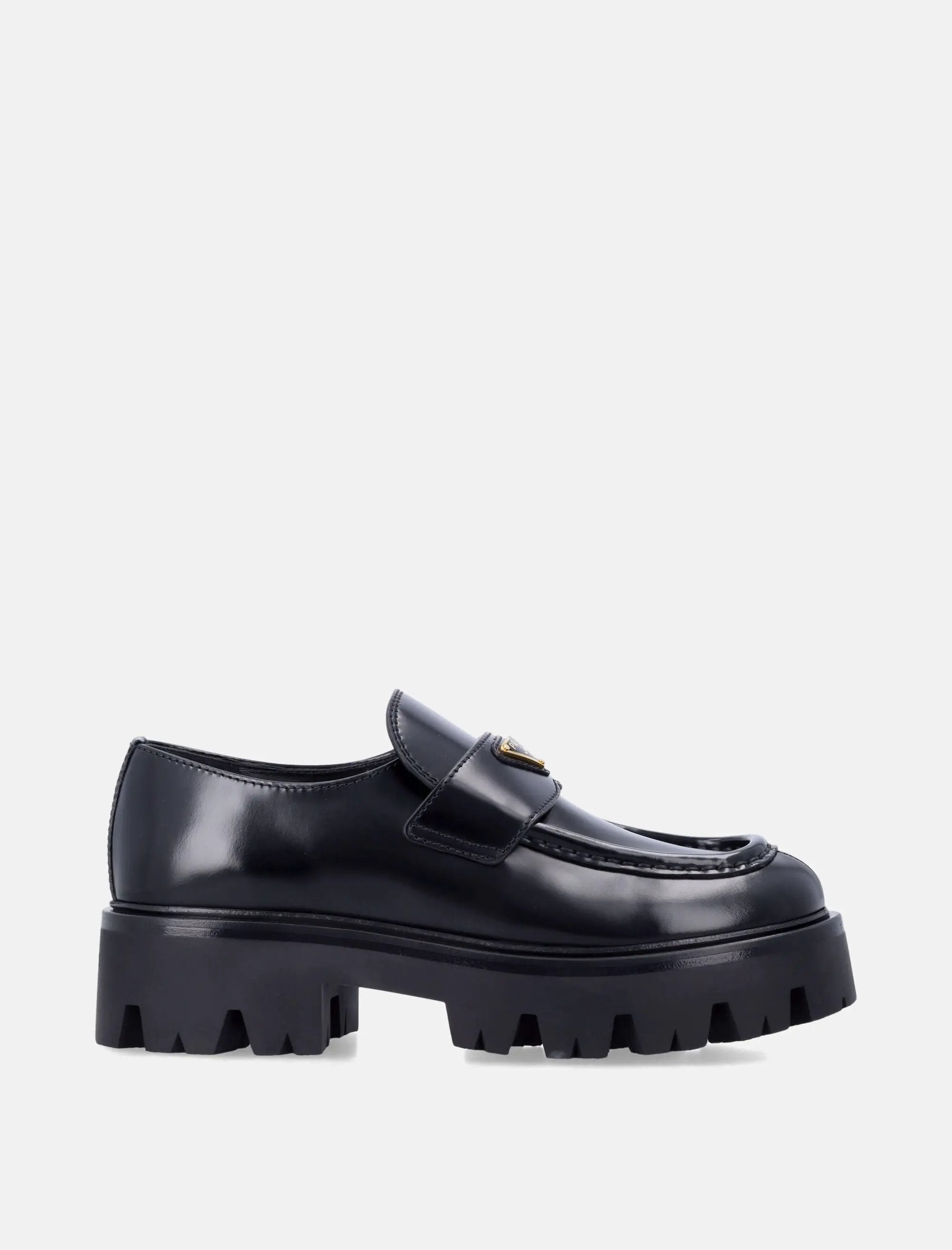 Brushed Leather Loafers Prada оригінал – Купити в Україні – боковий вид