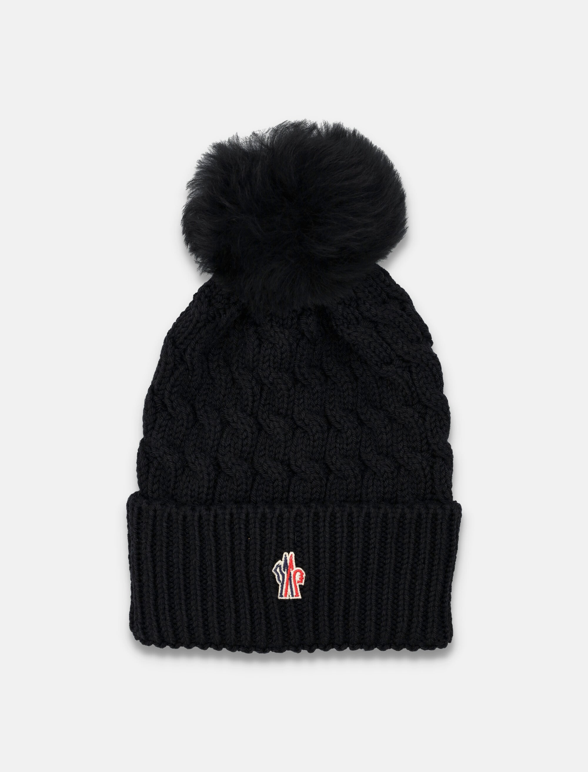 Wool Beanie With Shearling Pom Pom Moncler оригінал – Купити в Україні – боковий вид