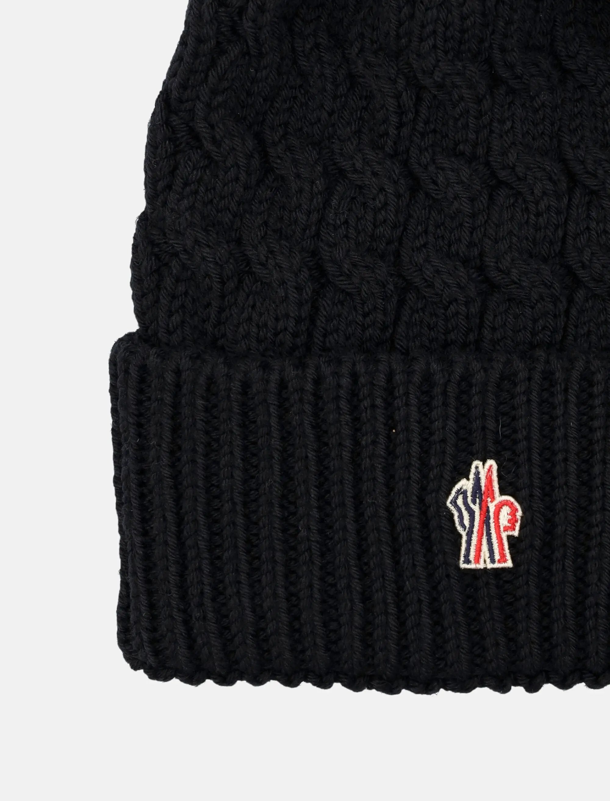 Wool Beanie With Shearling Pom Pom Moncler оригінал – Купити в Україні – вид ззаду